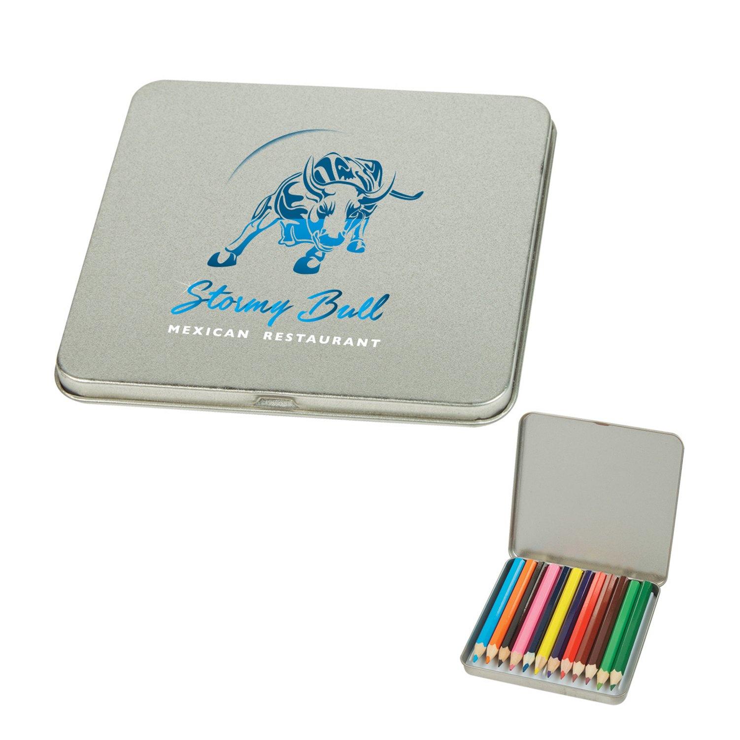 12 Piece Colored Pencil Set in Custom Tin