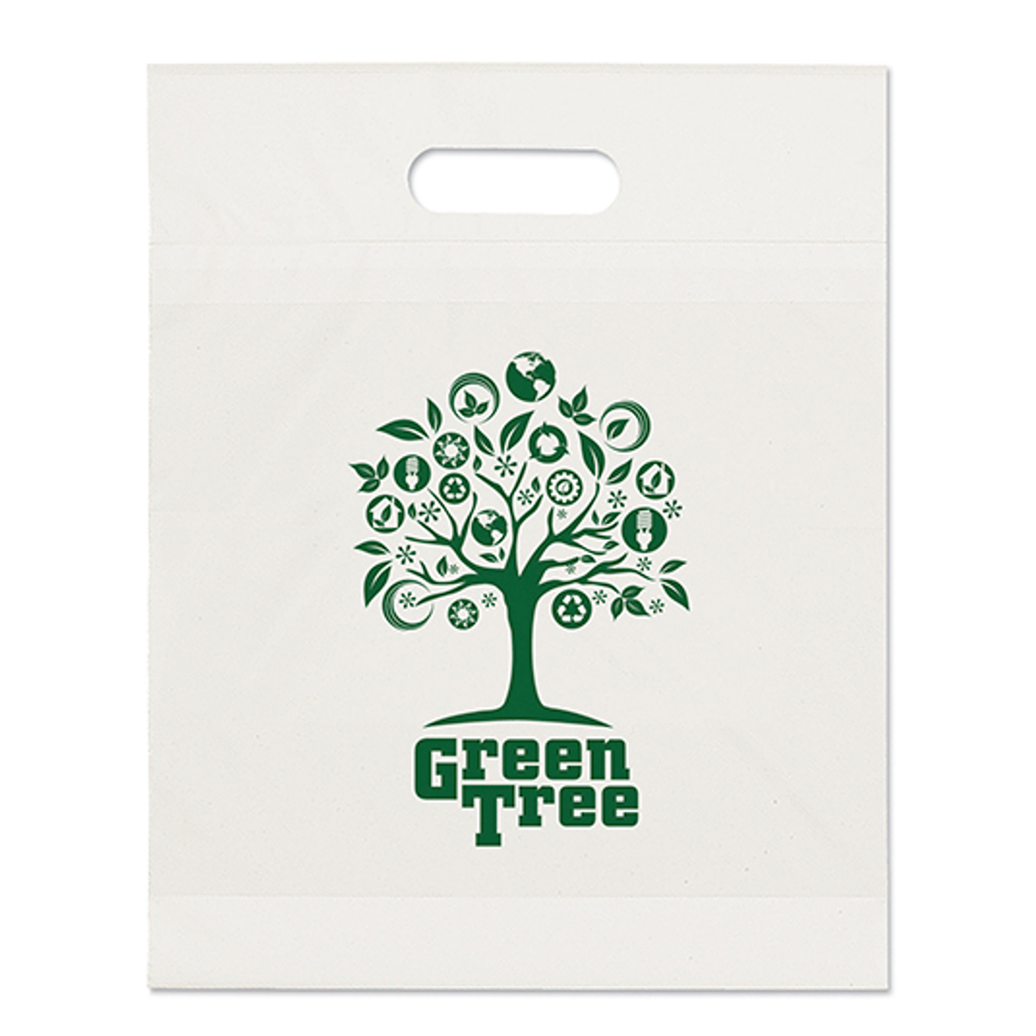 Recycled Plastic Handle Bag | Sizes: 12x15x3 