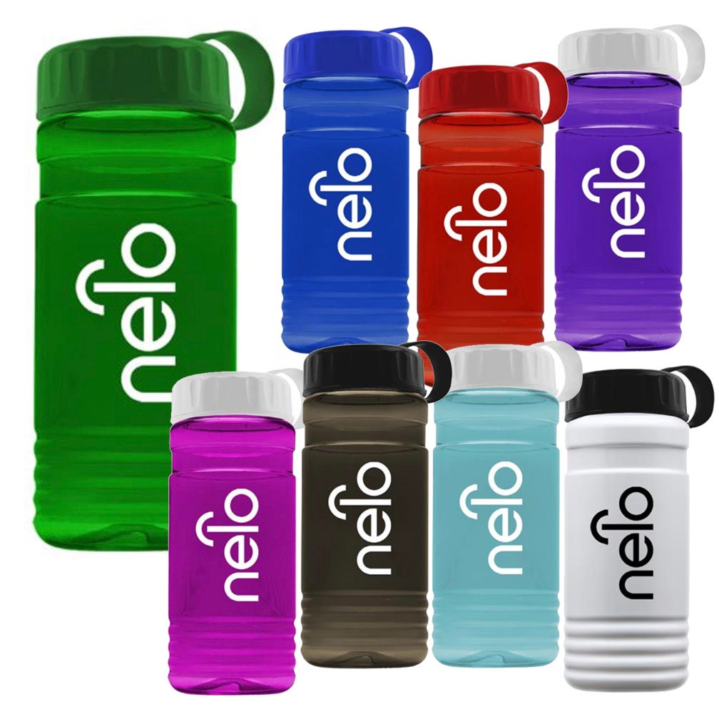 20 oz Recycled rPETE Water Bottle Tethered Lid