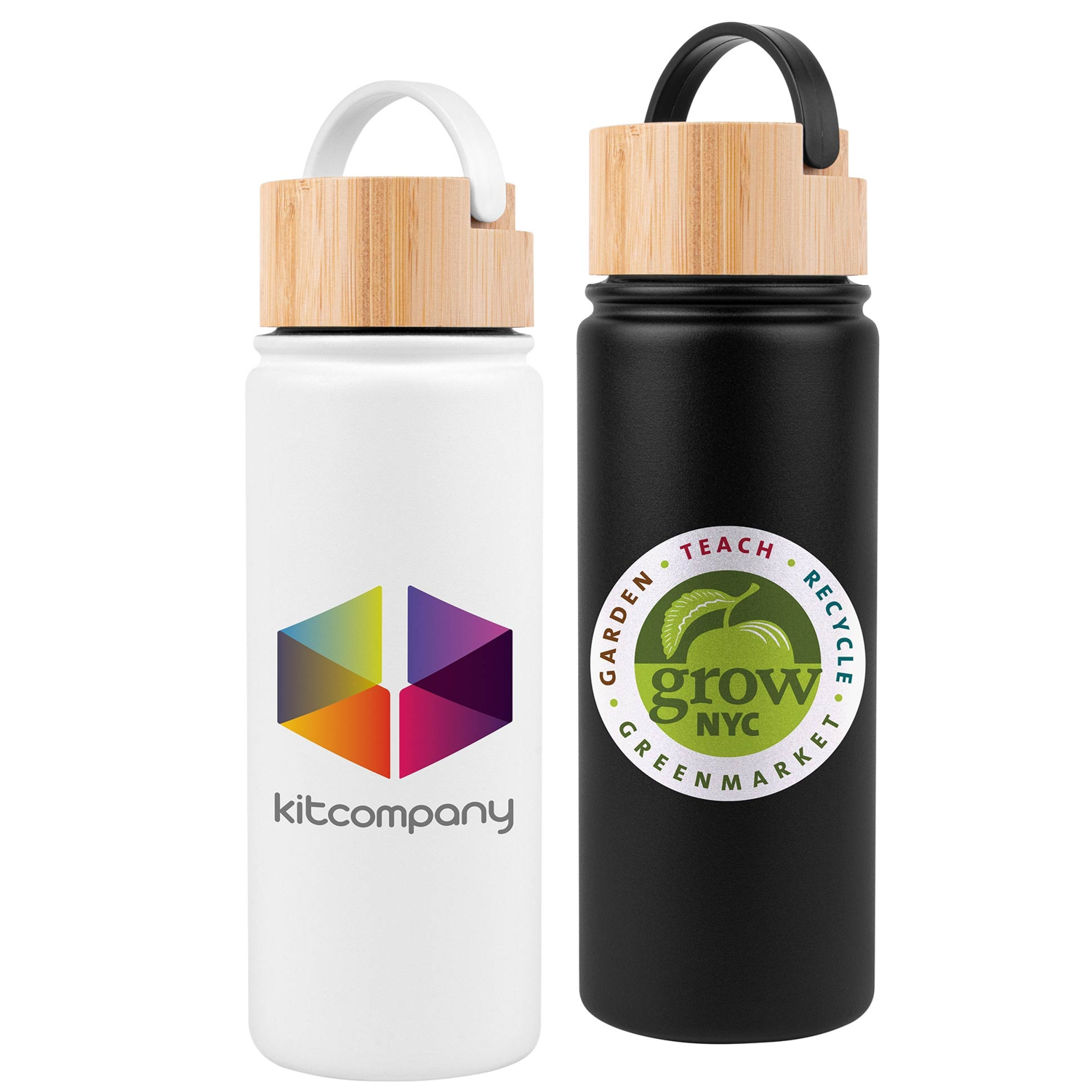 Stainless Steel Bottle with Carry Handle & Bamboo Lid | 20 oz