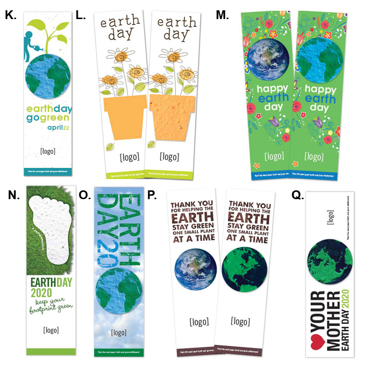 Earth Day USA Made Bookmark With Seeded Plantable Shape