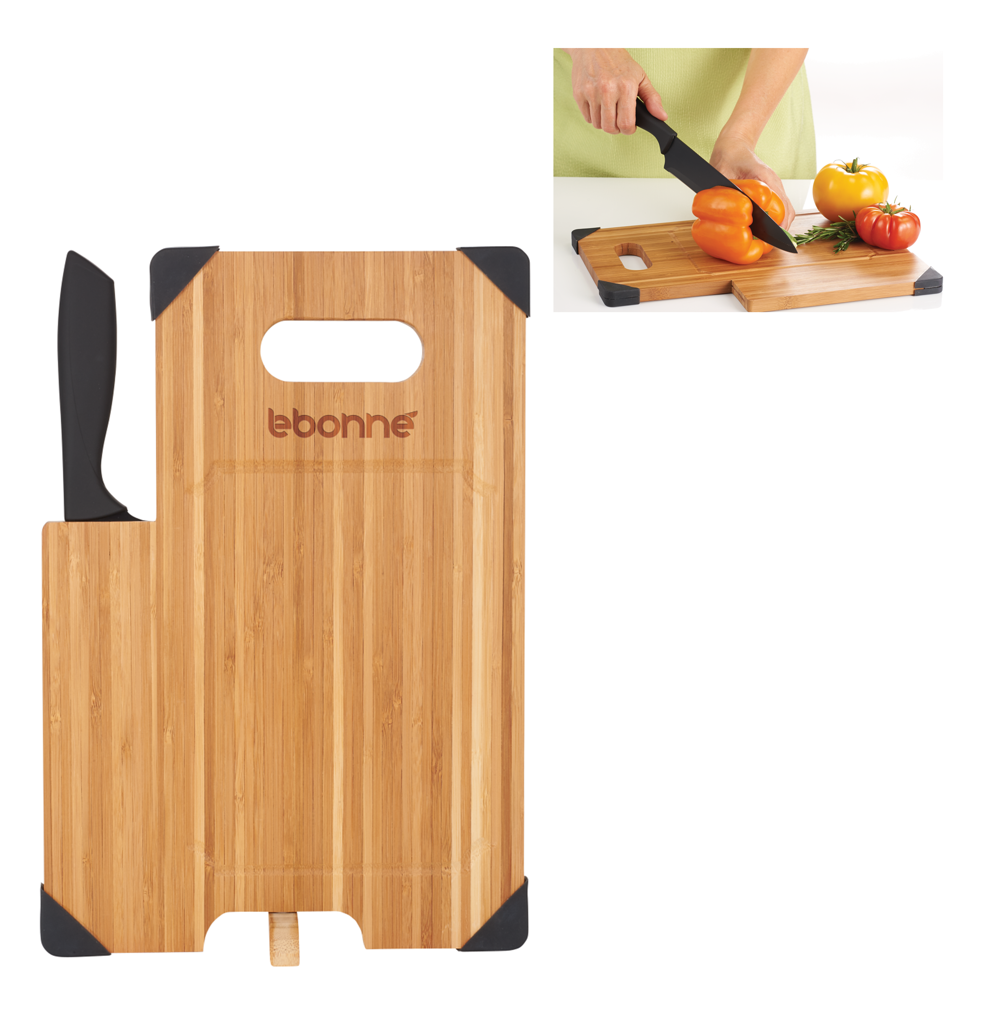 Bamboo Cutting Board with Knife | 13x9