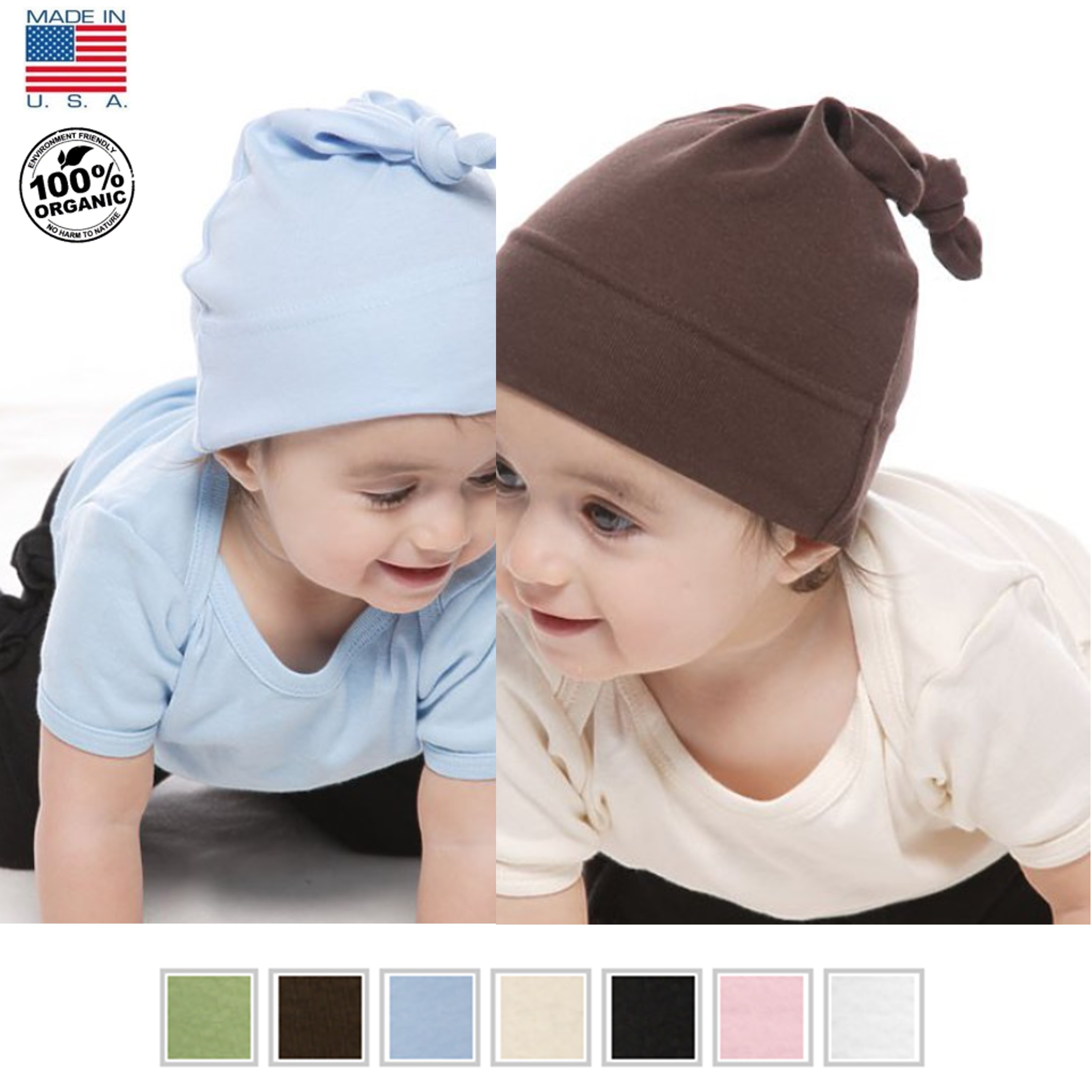 Certified Organic Cotton Infant hat with Logo Imprinted Sustainable Promo