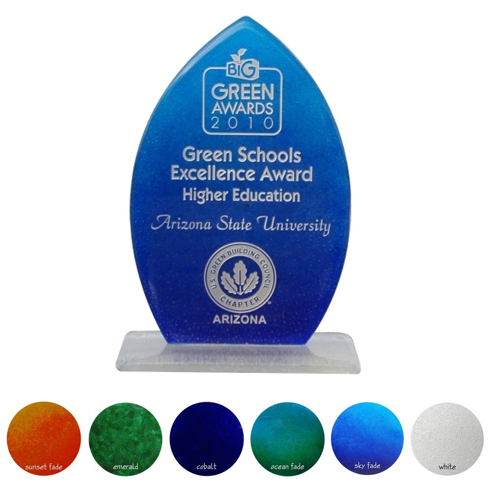 Recycled Glass Award 8" Peak Shape USA Made