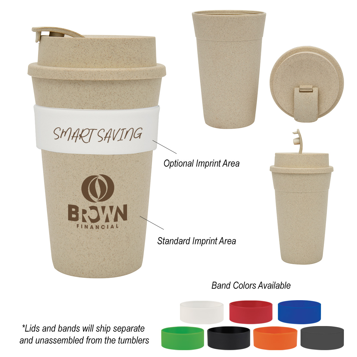 Custom Wheat Straw Travel Tumbler Wheat Straw Promotional Products