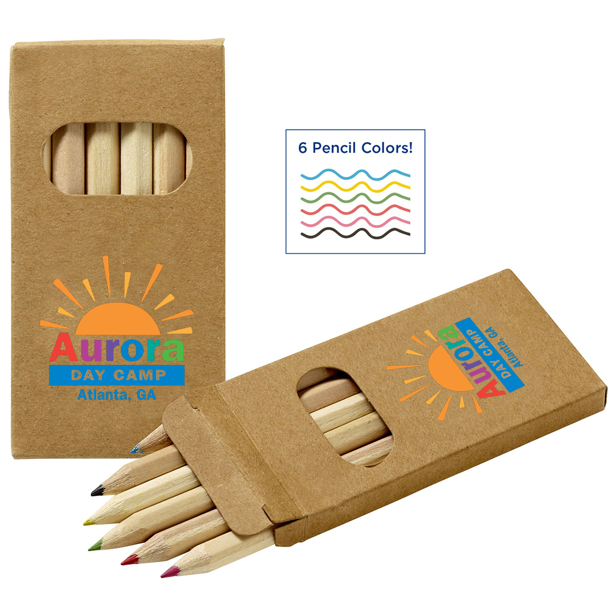 recycled colored pencil set with full color logo
