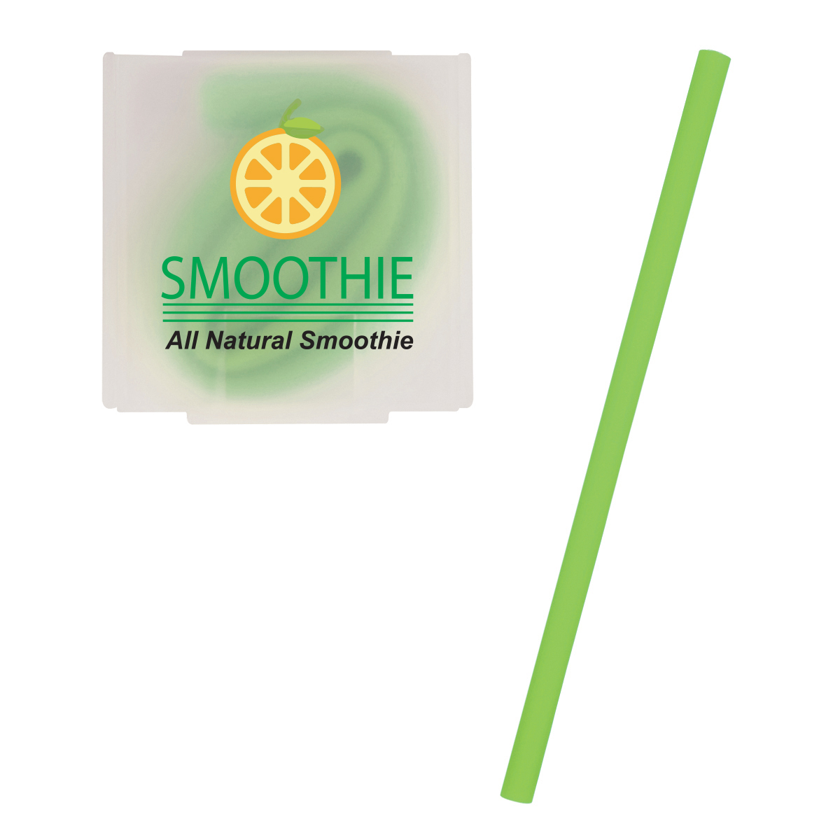 Full Color Silicone Straw in Branded Square Case
