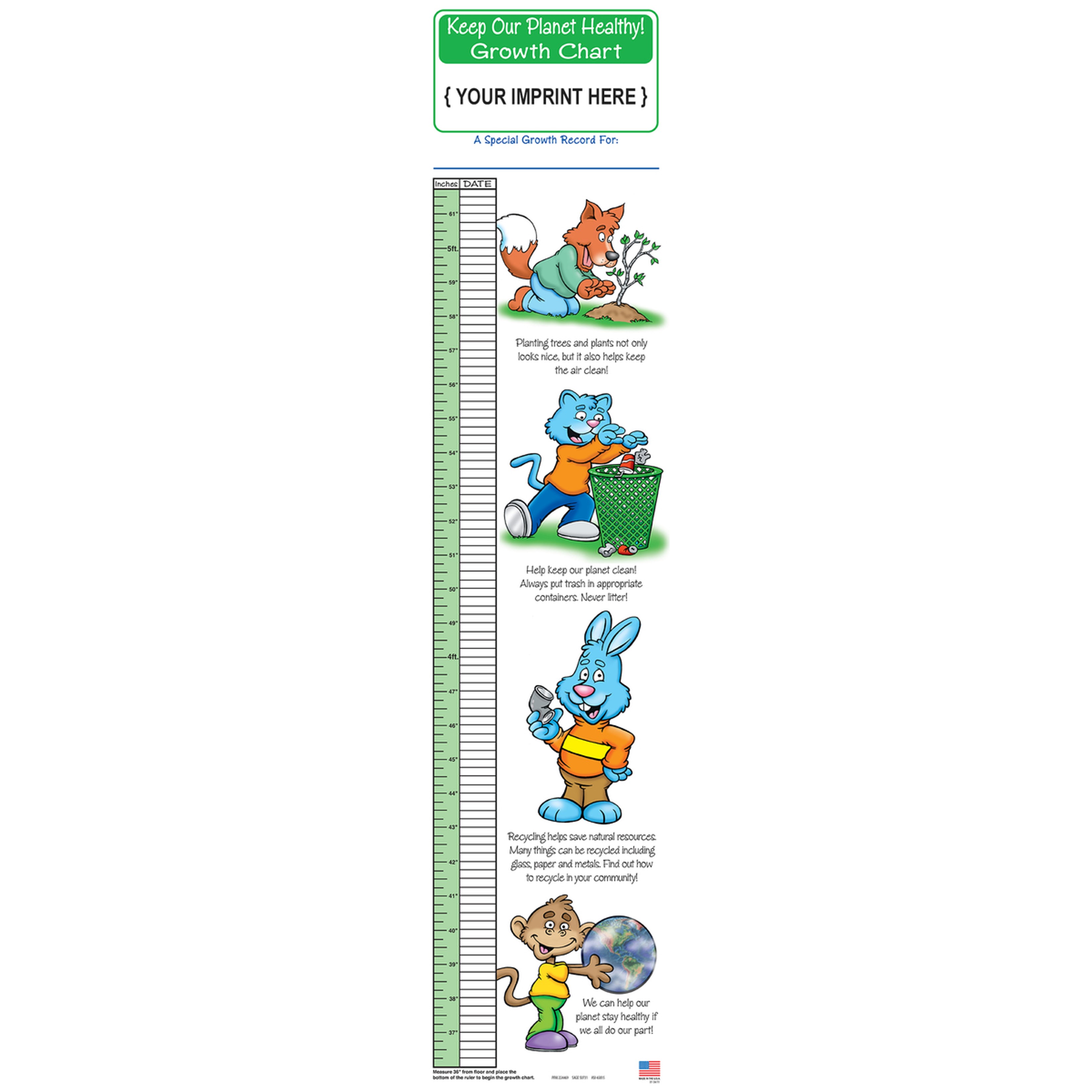 Keep our planet healthy childrens custom logo growth chart
