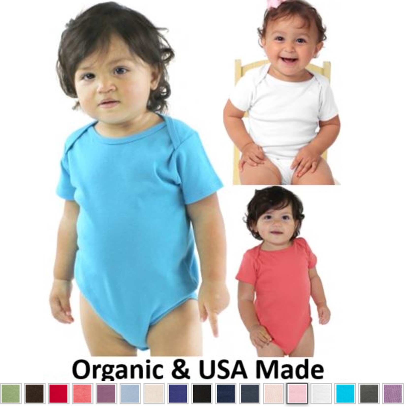 Certified Organic Cotton Infant onesie  with Logo Imprinted Sustainable Promo