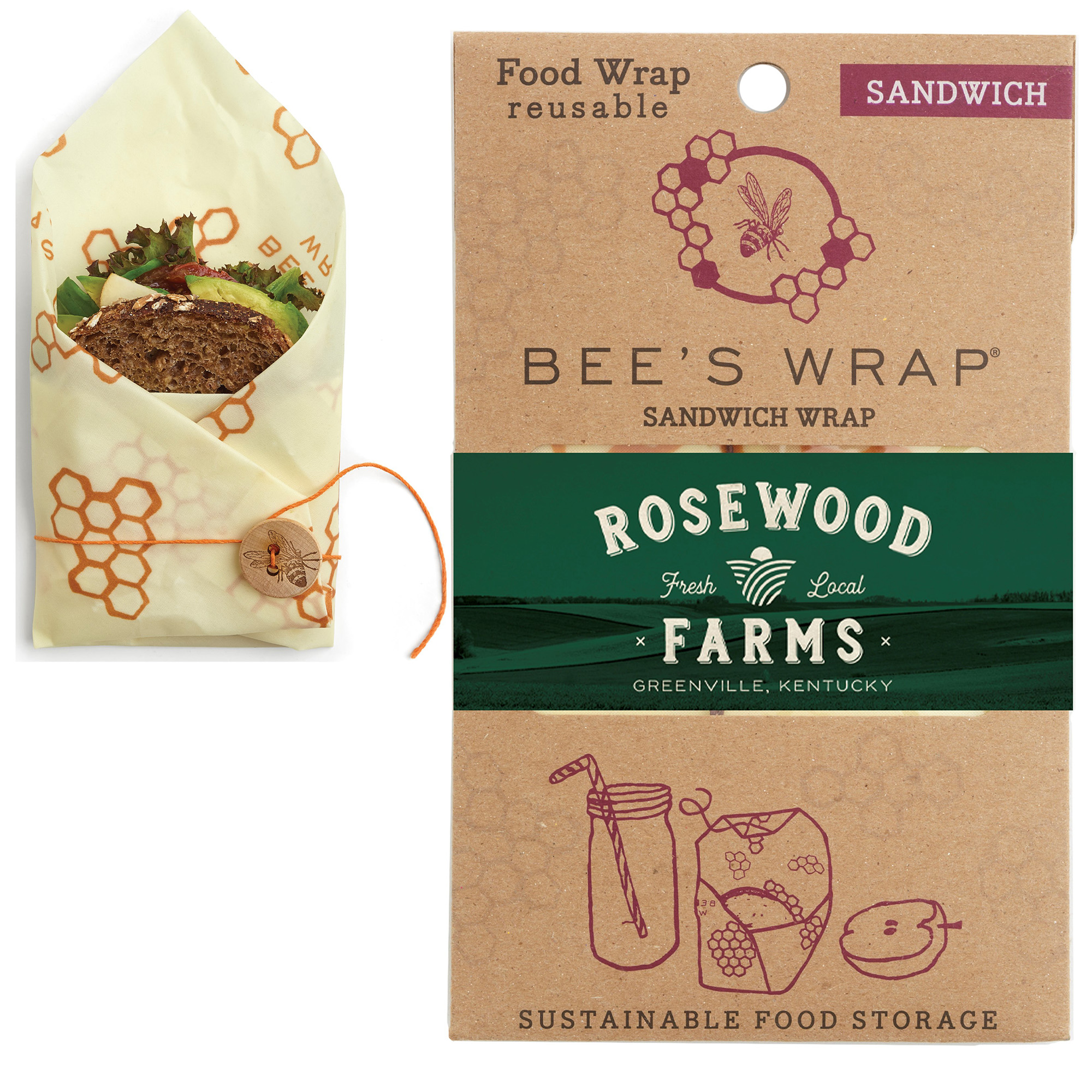 Custom Branded Bee’s Wrap Sandwich Wrap  USA Made