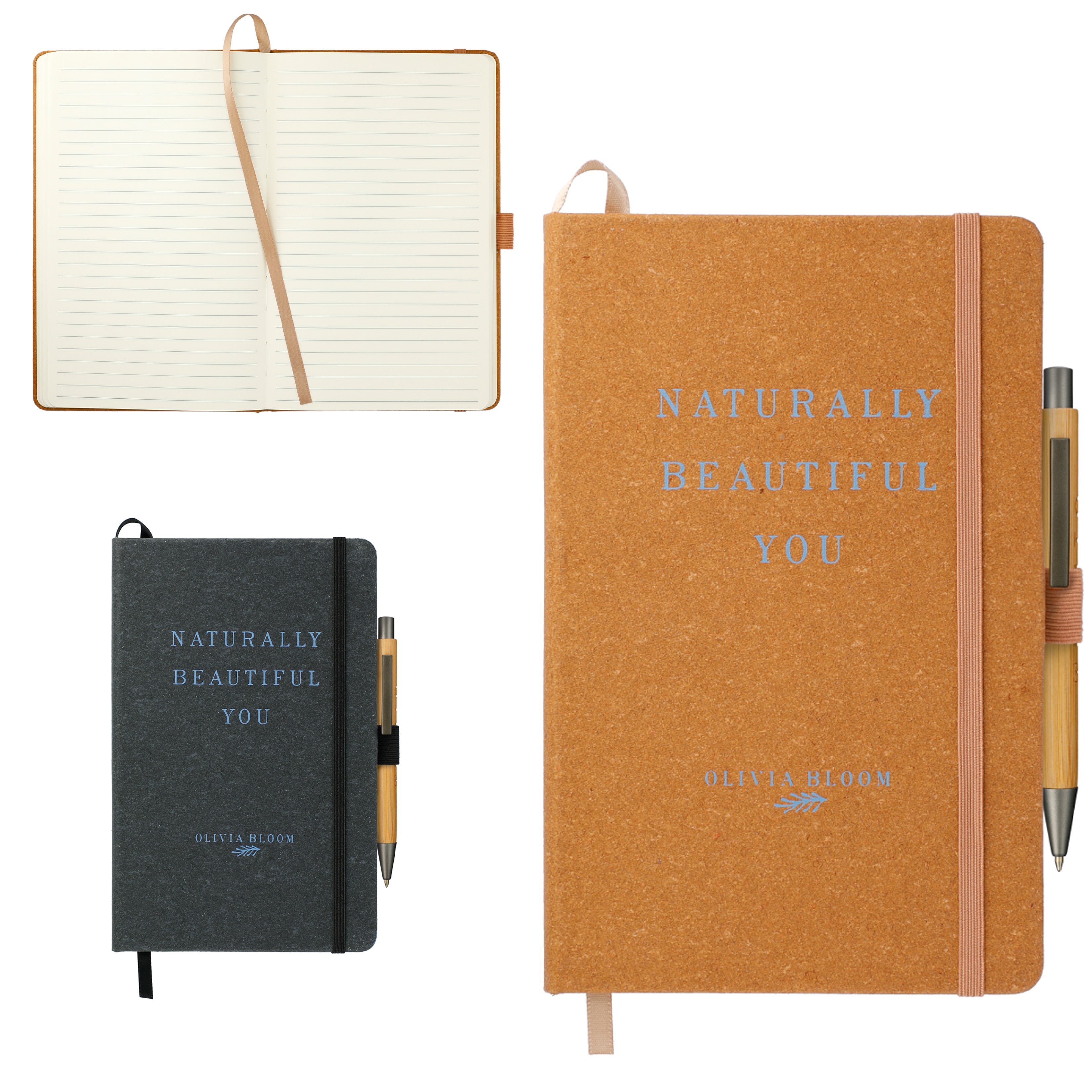 Recycled Leather Journal and Bamboo Pen Set | 5x8