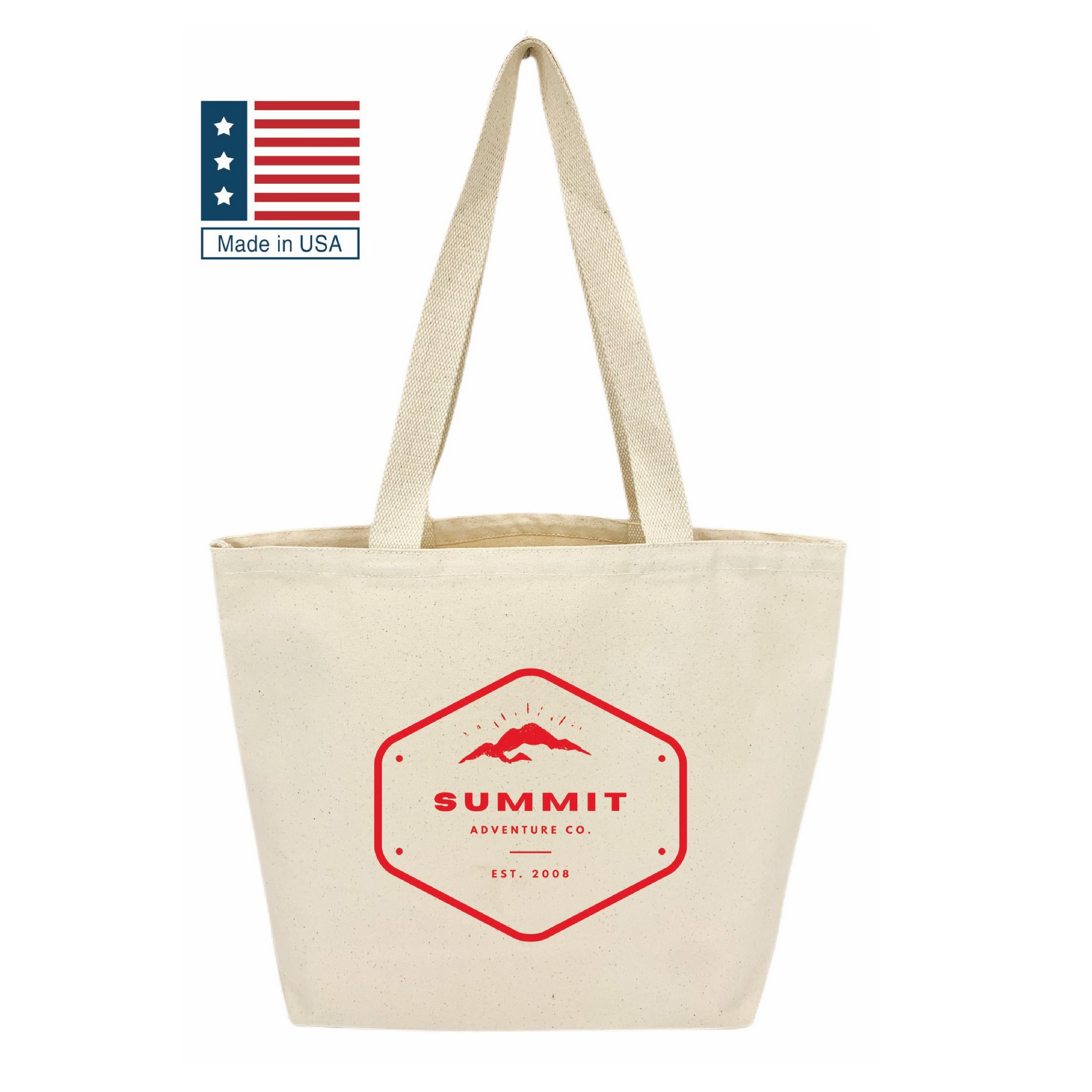 USA Made 100% Cotton Canvas Tote | 12 oz | 18x14x6