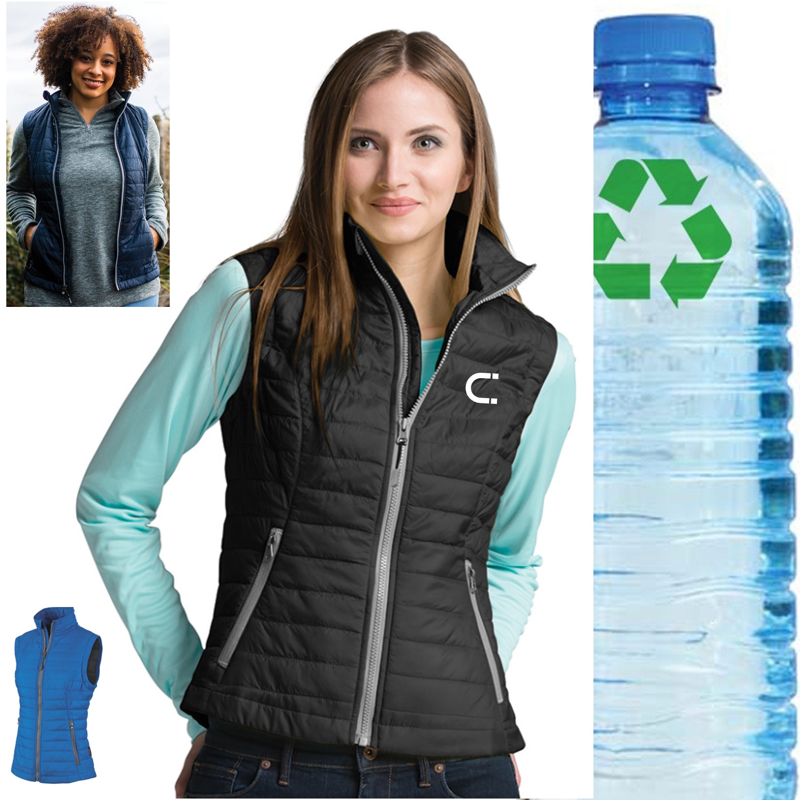 Women's Recycled Water Bottle Branded Eco Vest