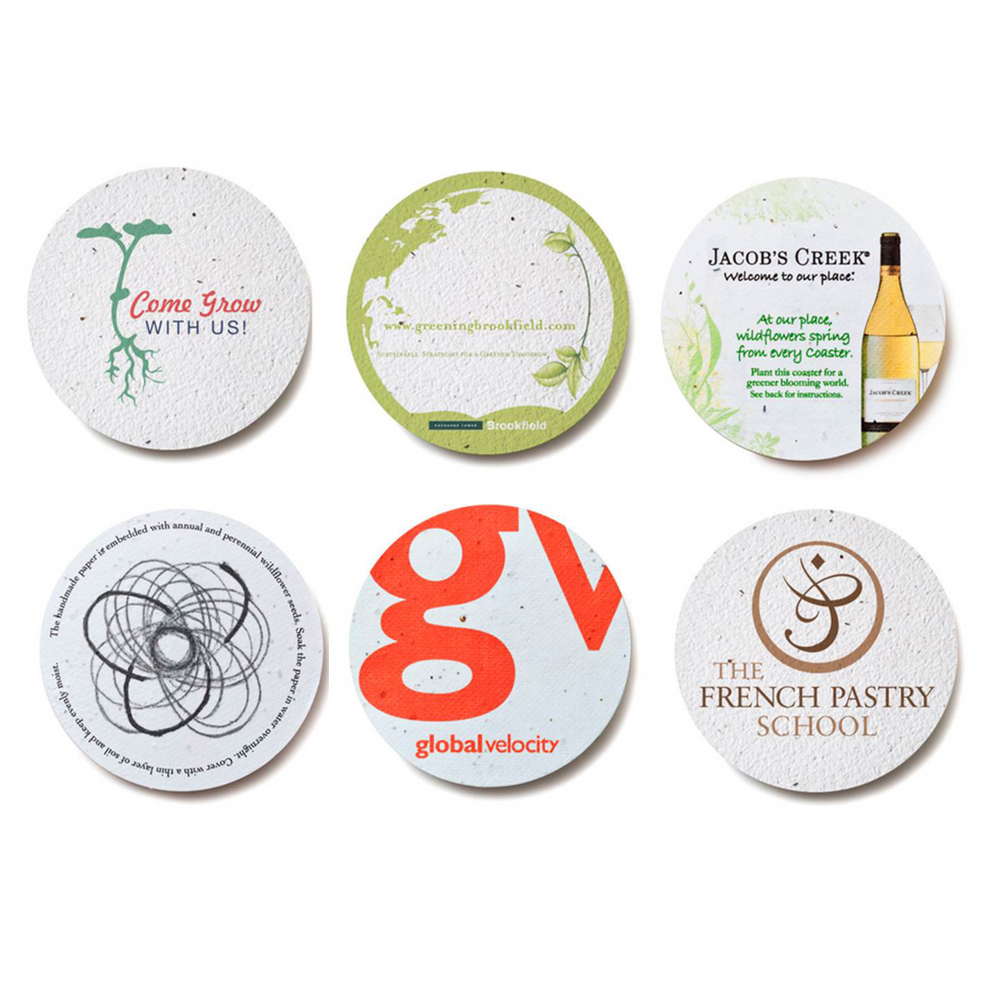 recycled seeded plantable coasters
