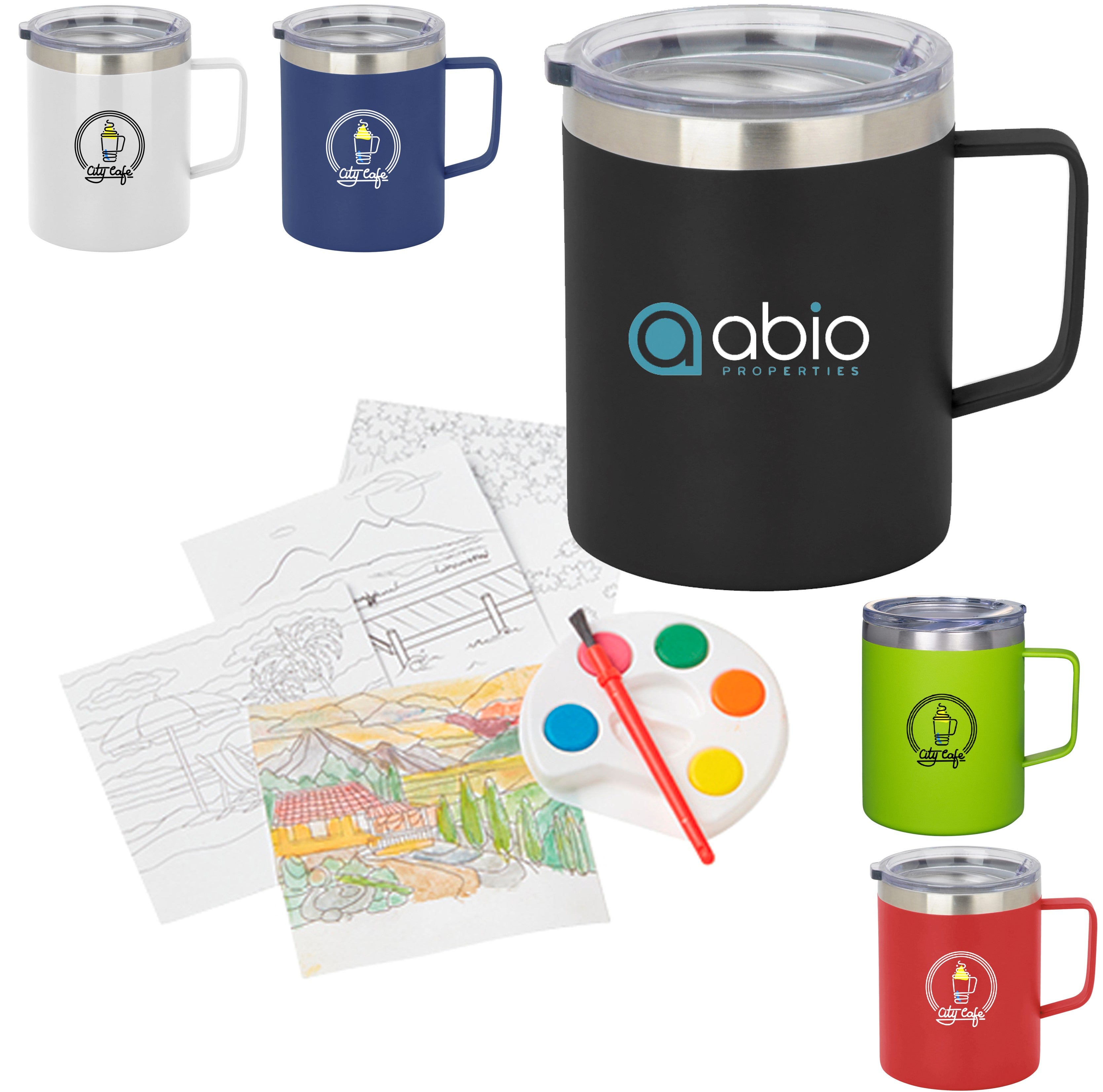 Paint and Sip Coffee Mug Set | Reusable