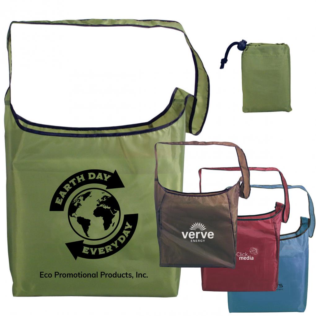 Recycled Sling Bag foldaway pouch recycled promotional product
