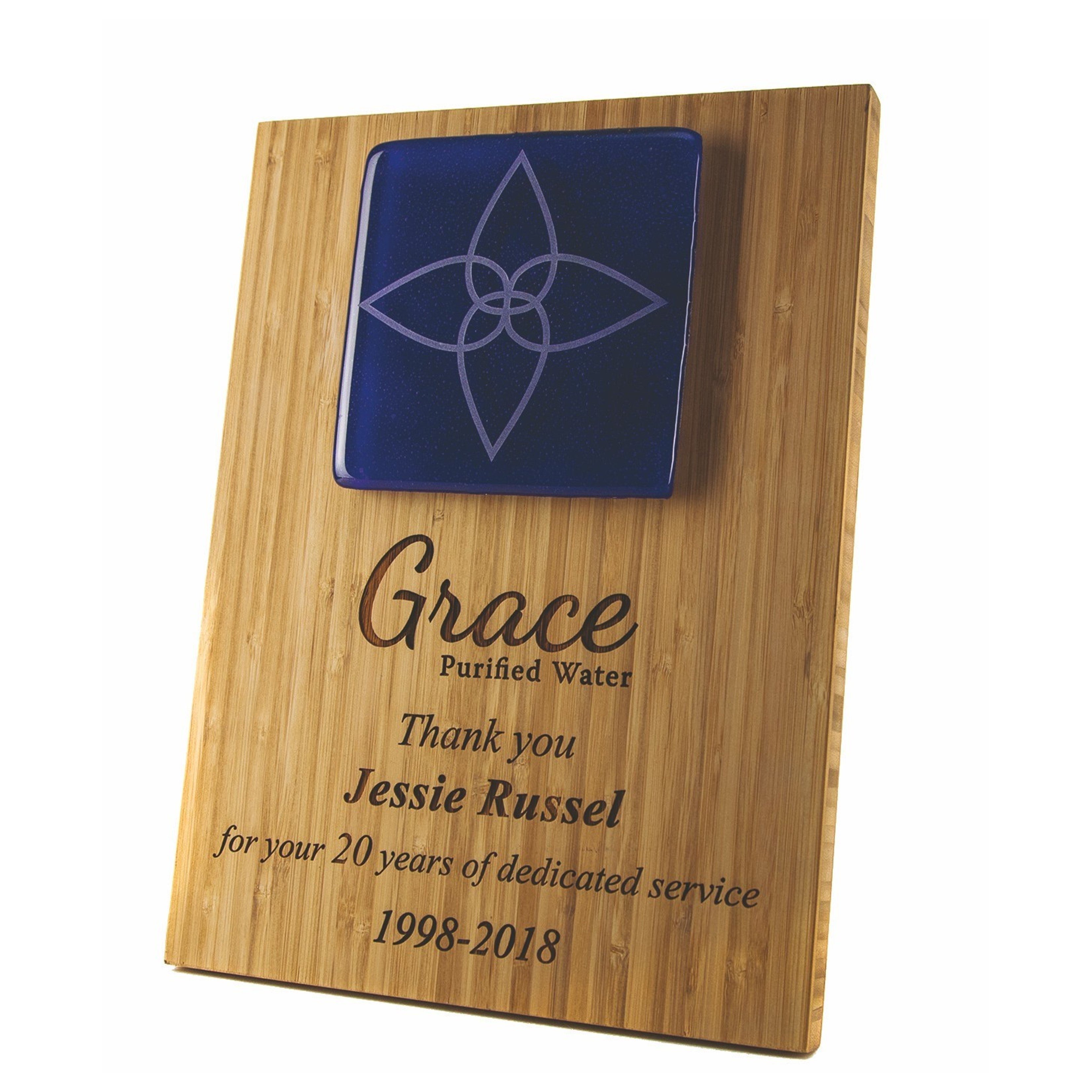 Custom Plaque | Bamboo & Recycled Glass | USA Made | 8x10