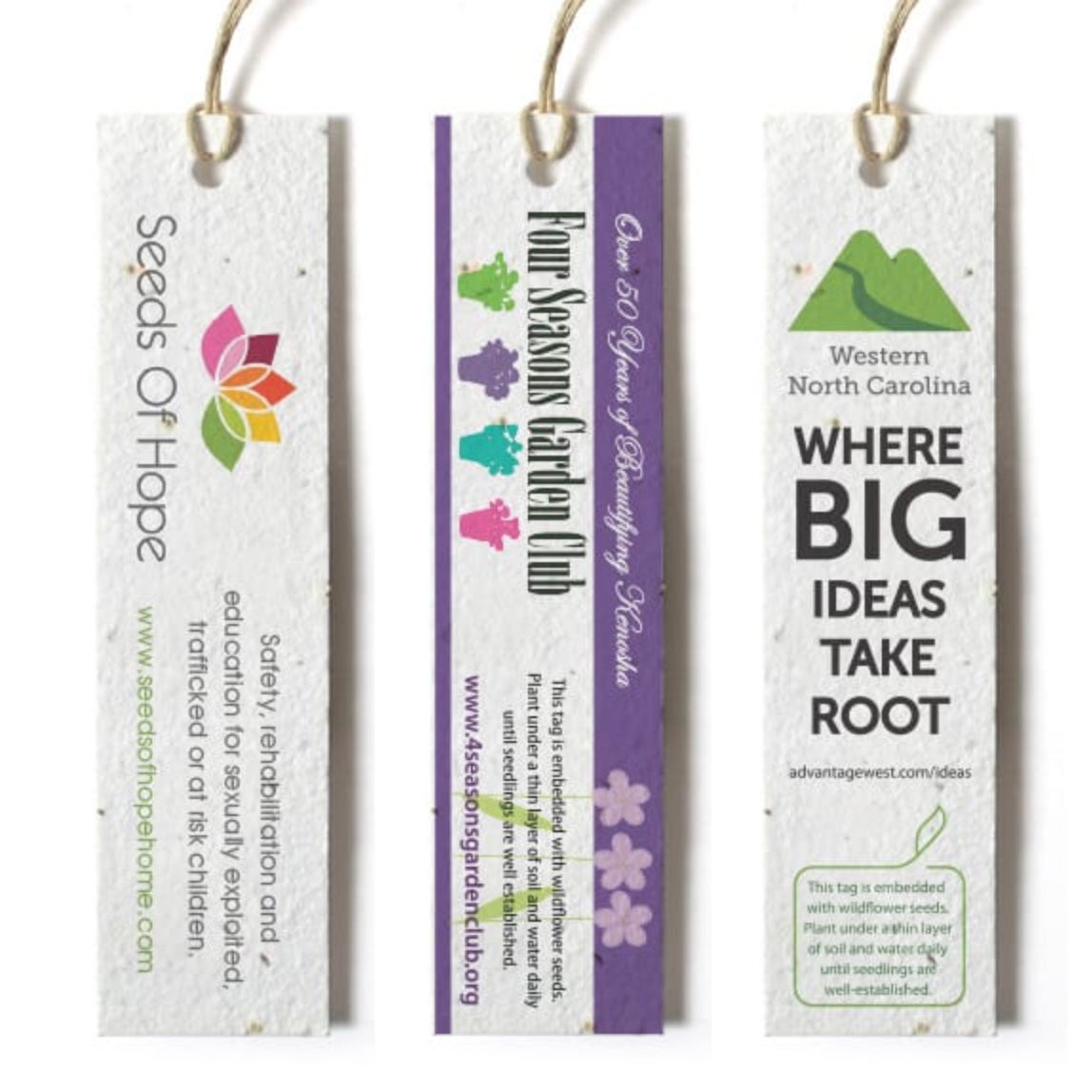 USA Made Seeded Plantable Tag  1.25" x 5"