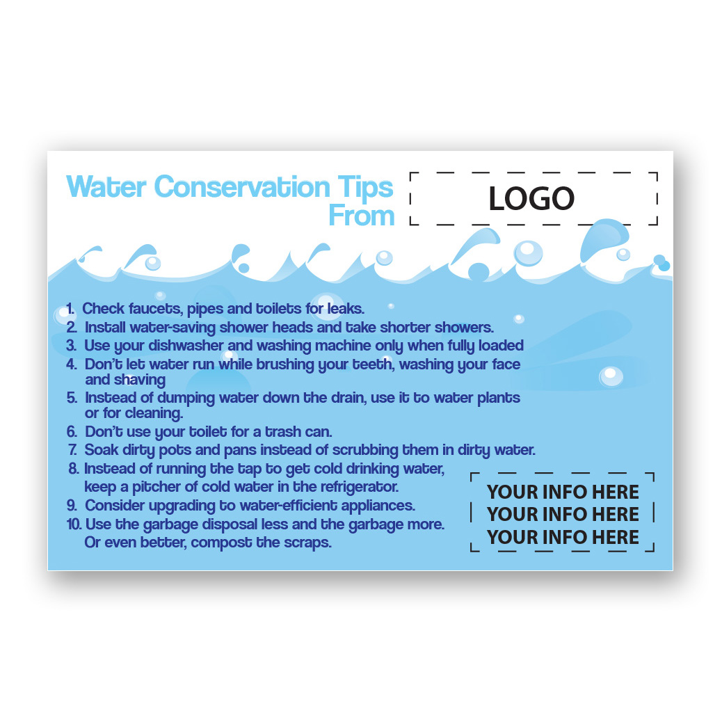Water Conservation Tips USA Made Recycled Magnet - 4x6
