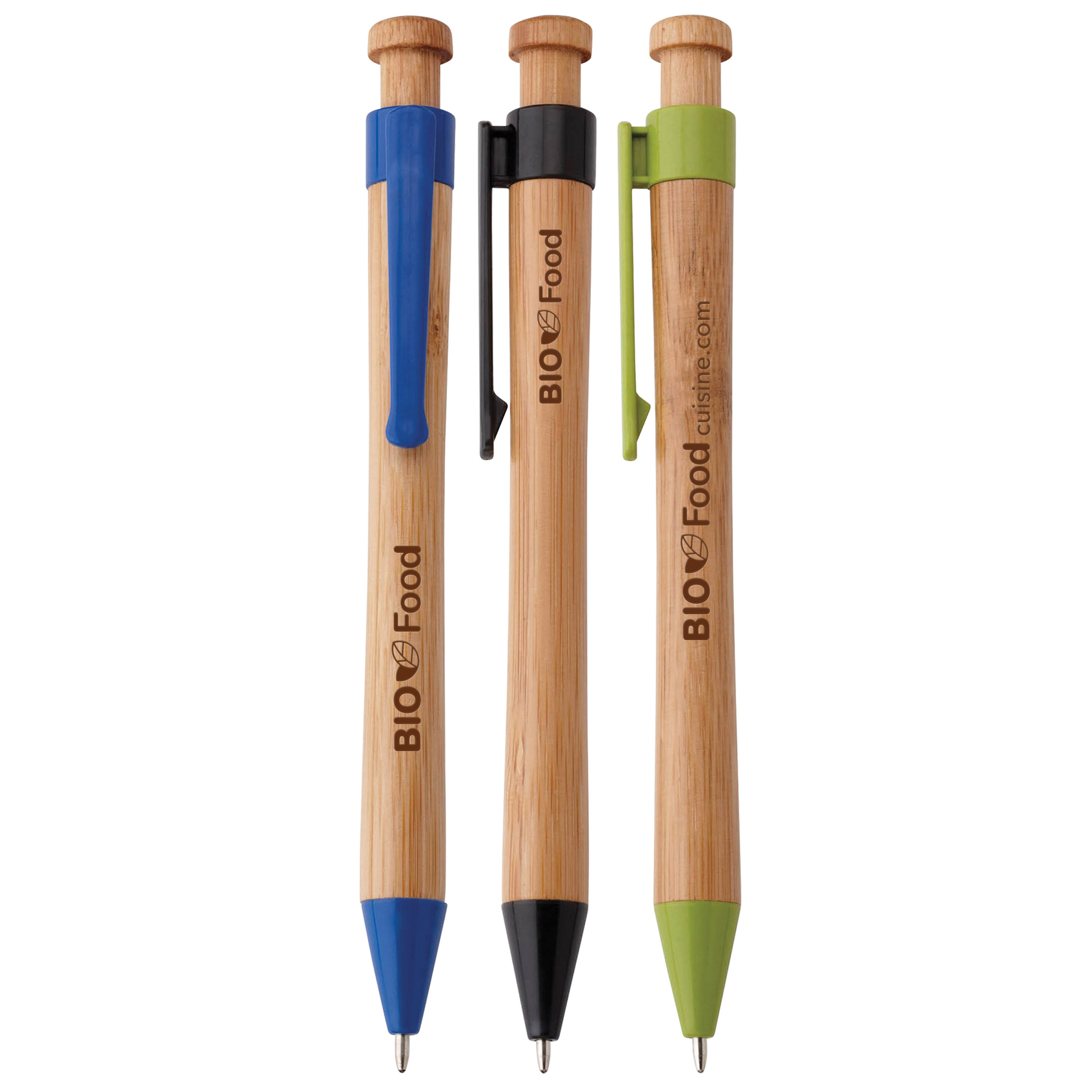 Bamboo Pen with Colored Cornstarch Clip & Tip