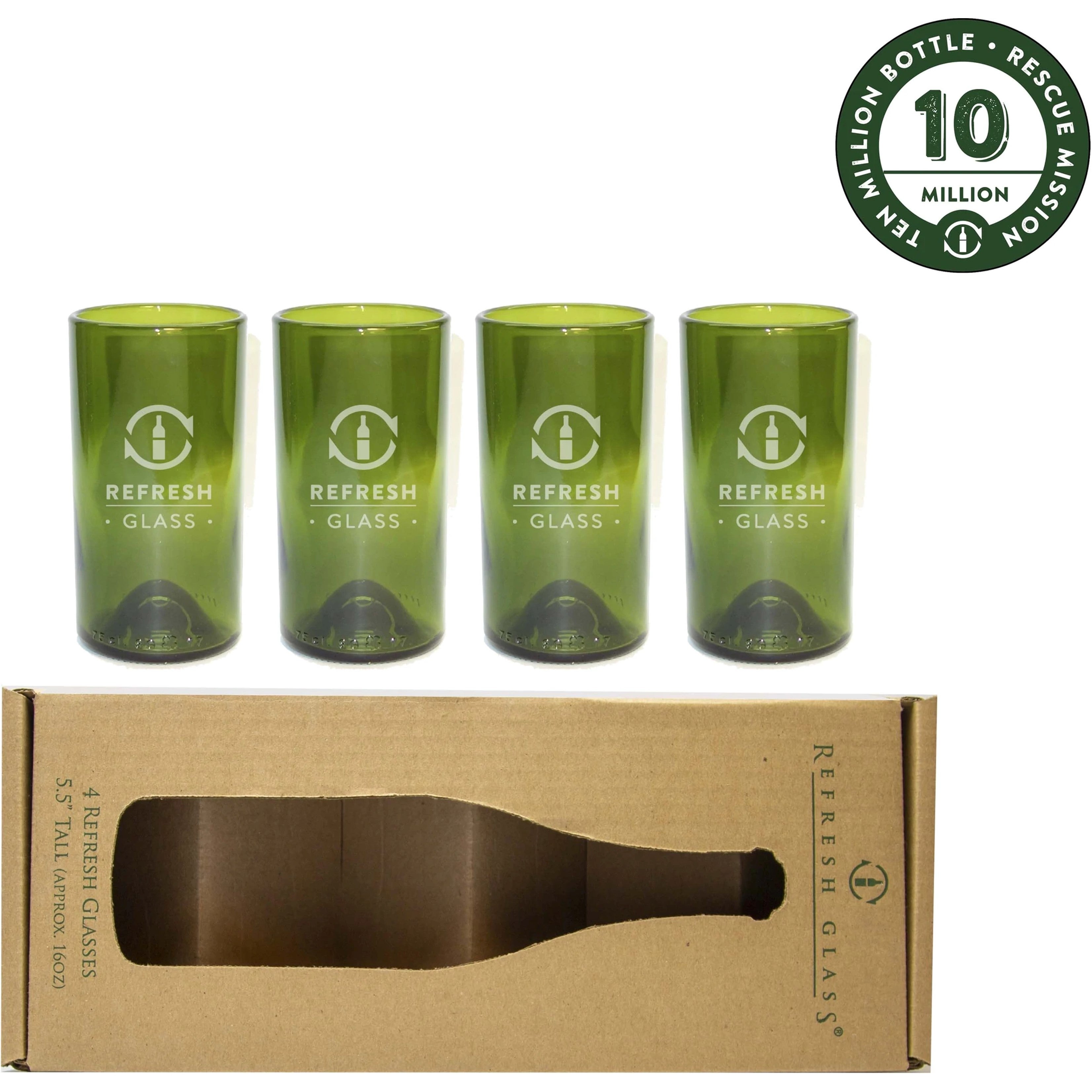Four Piece Recycled Glass Set 16 oz