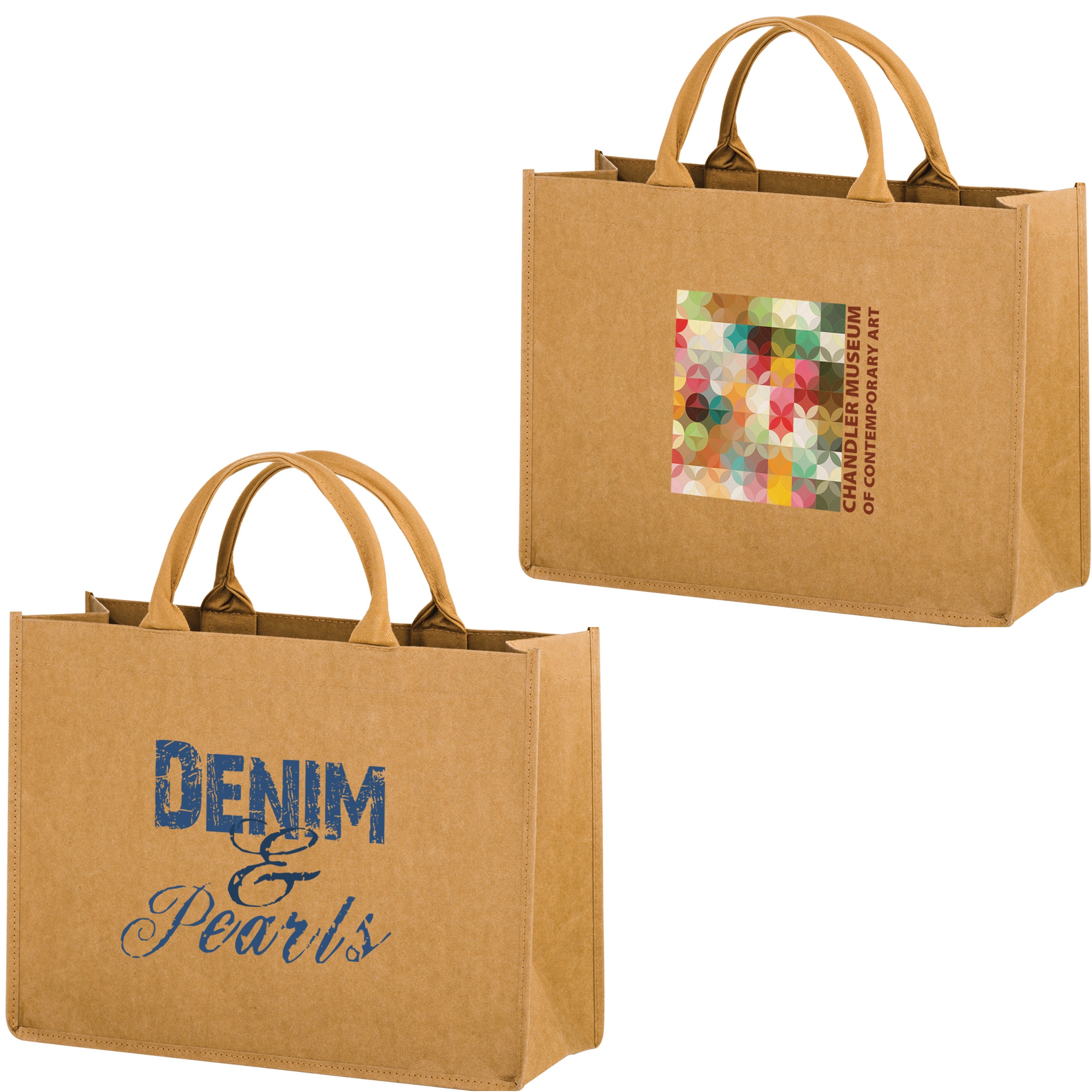 Washable Kraft Paper Tote Bag | Contoured Handles