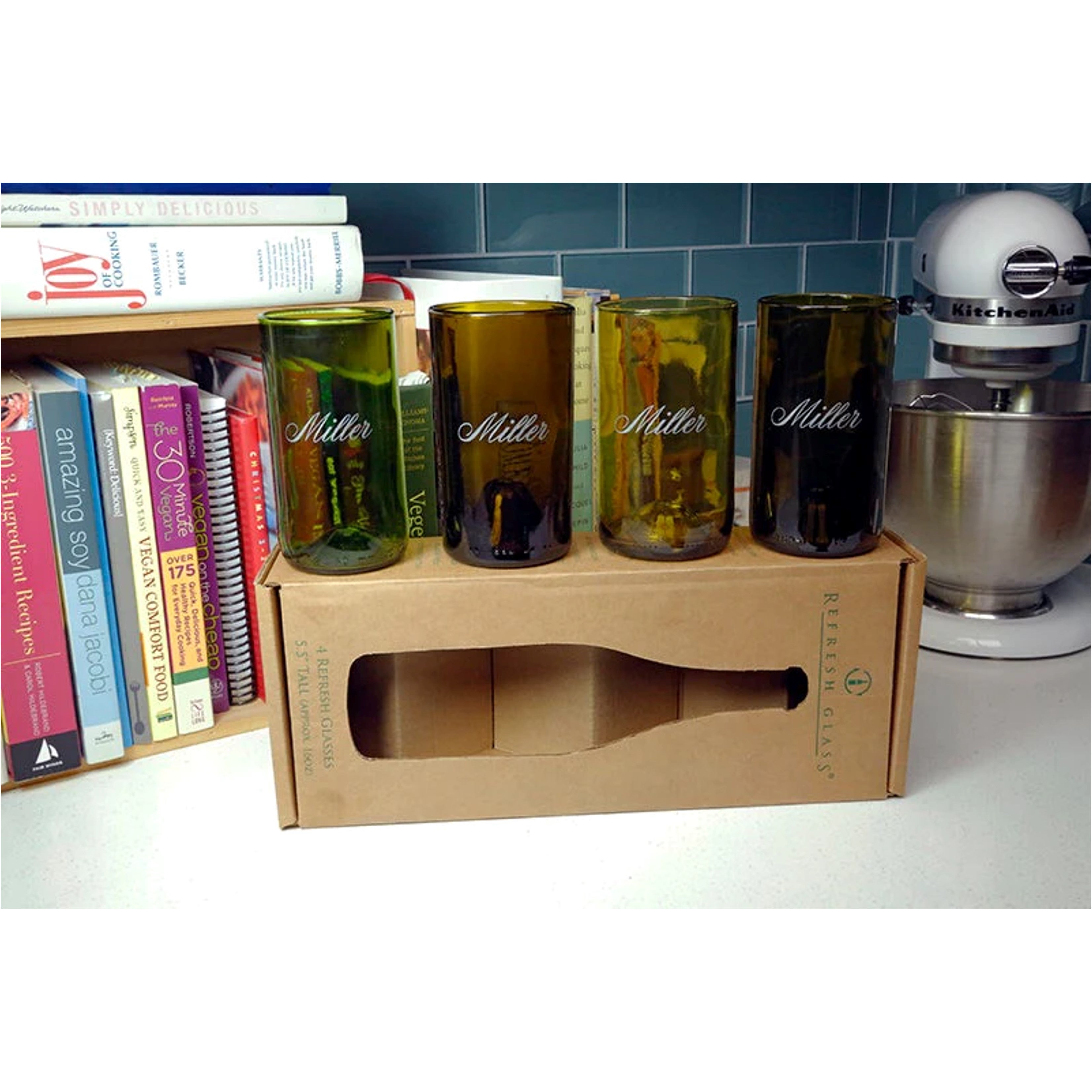 Four Piece Recycled Glass Set 16 oz