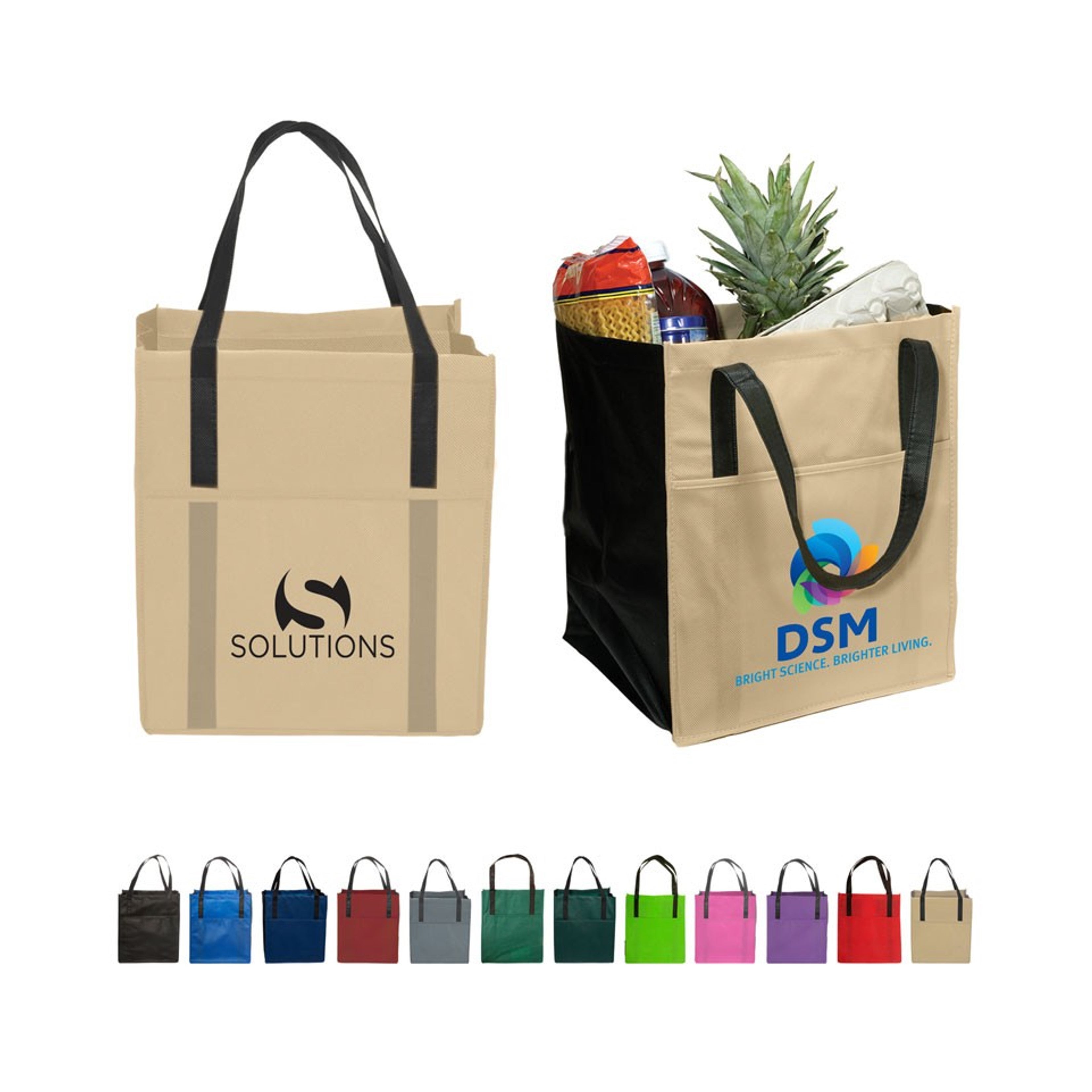 Recycled Economy Grocery Tote Bag | 13x15x10