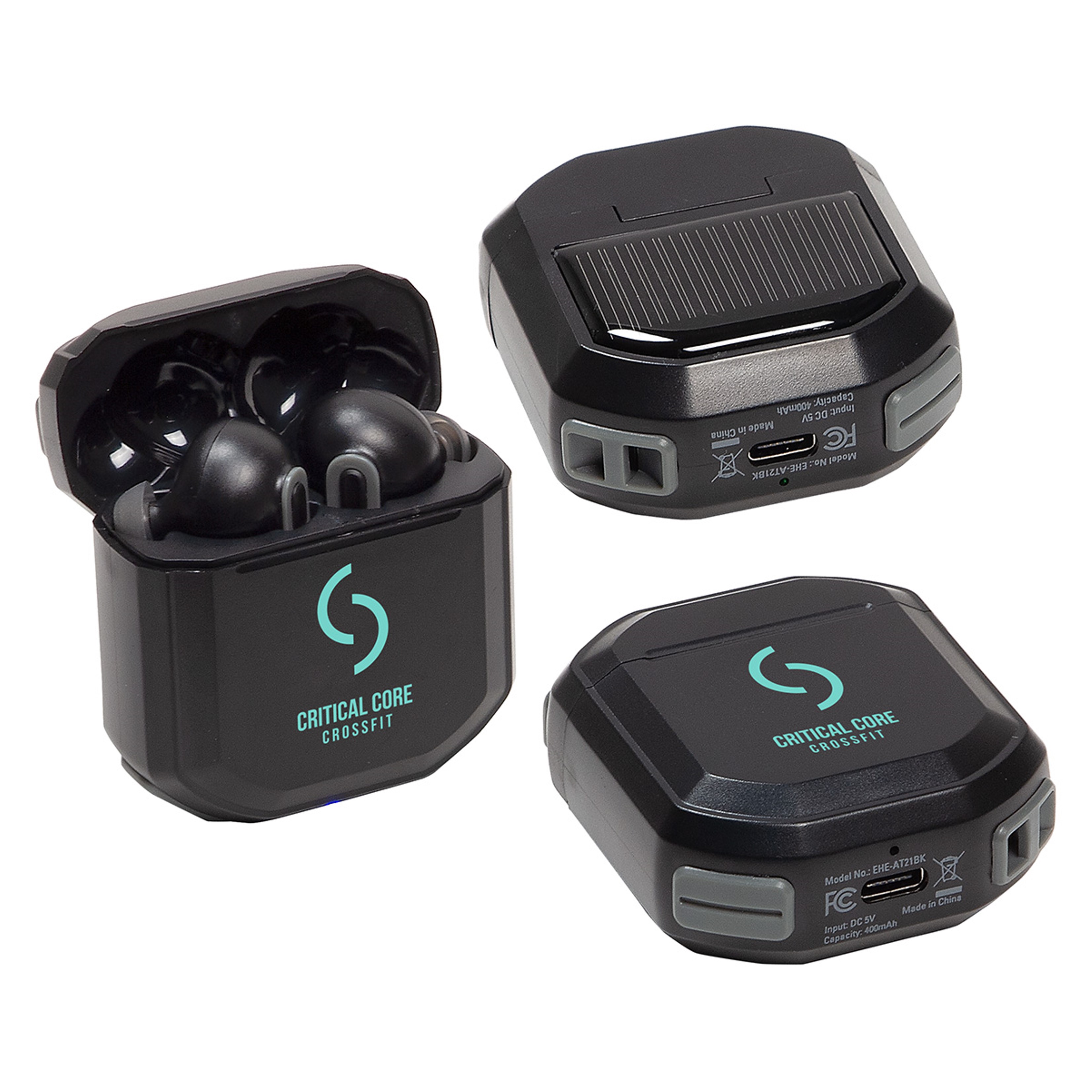 Wireless Earbuds with Solar Power Charging Box