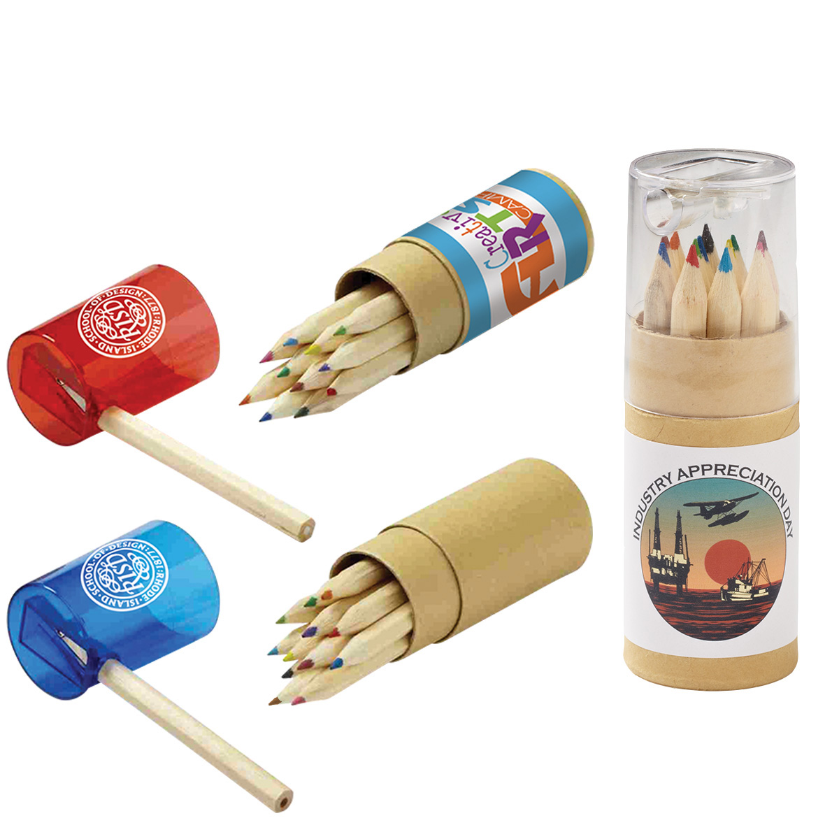 Color Pencil Tube Set with Sharpener