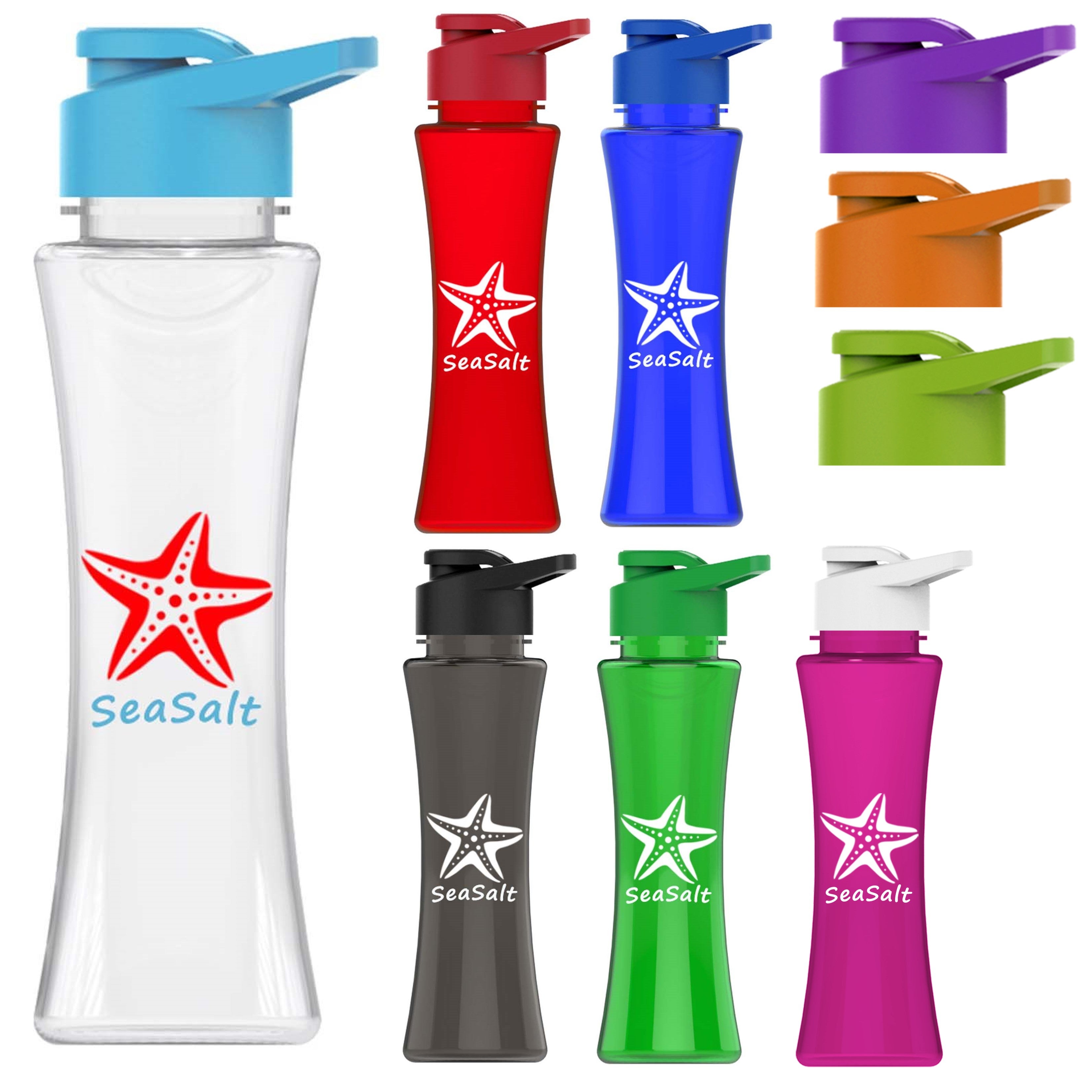 Tritan Water Bottle | Curved | USA Made | Drink Thru Lid | 17 oz