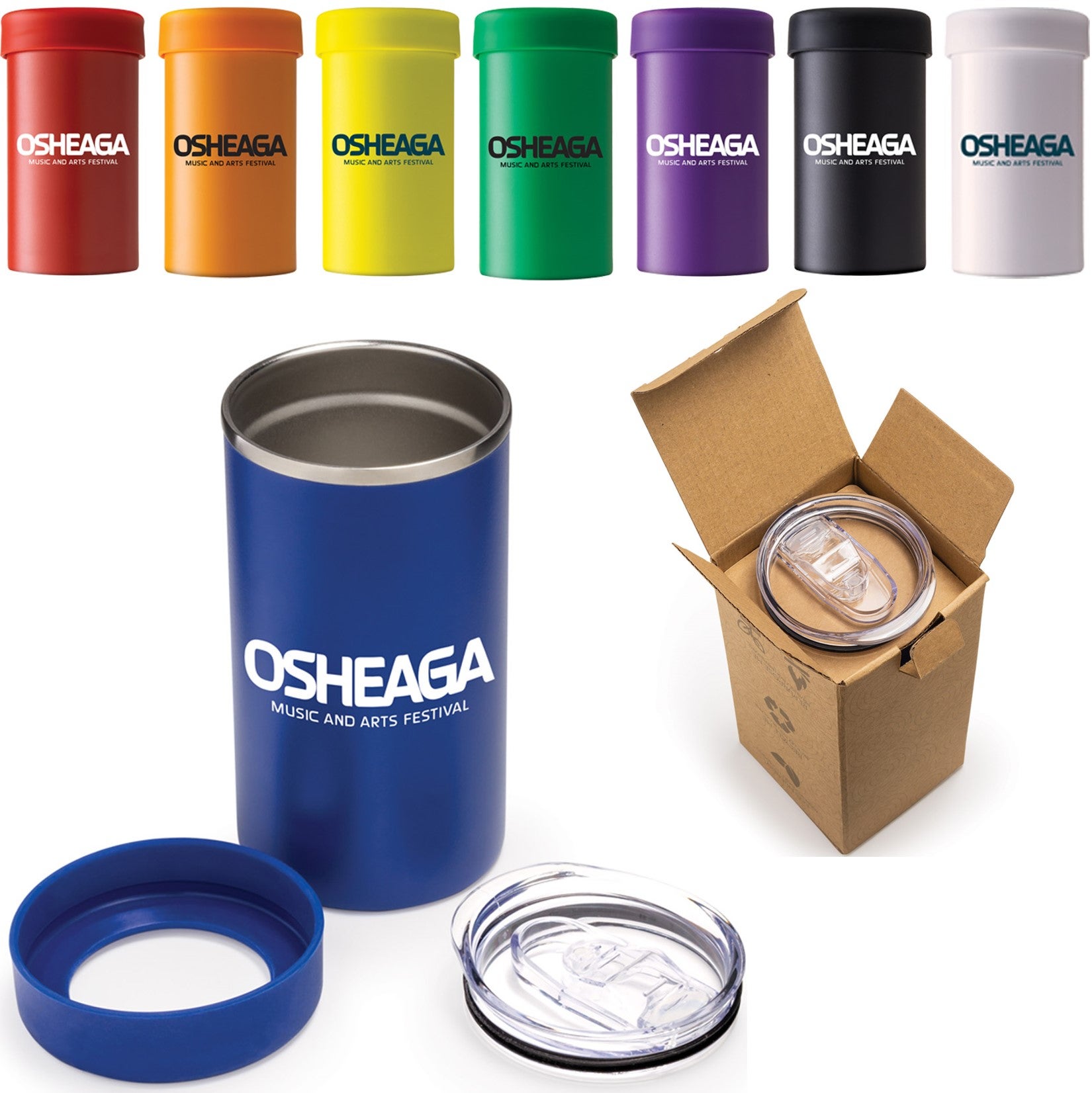 3-in-1 Stainleass Sttel Insulated cooler Slim Can Tumbler Branded
