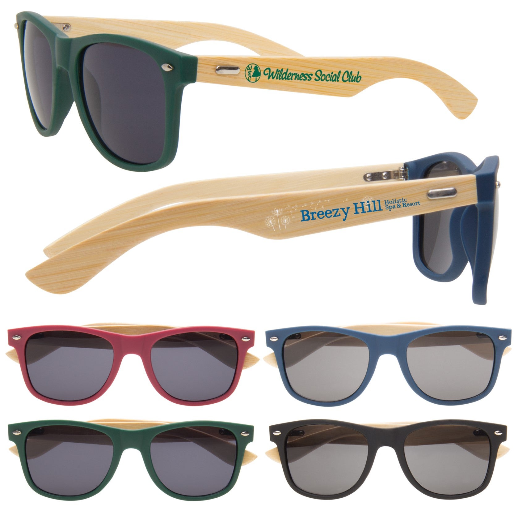 Bamboo Branded Imprinted Sun Glasses