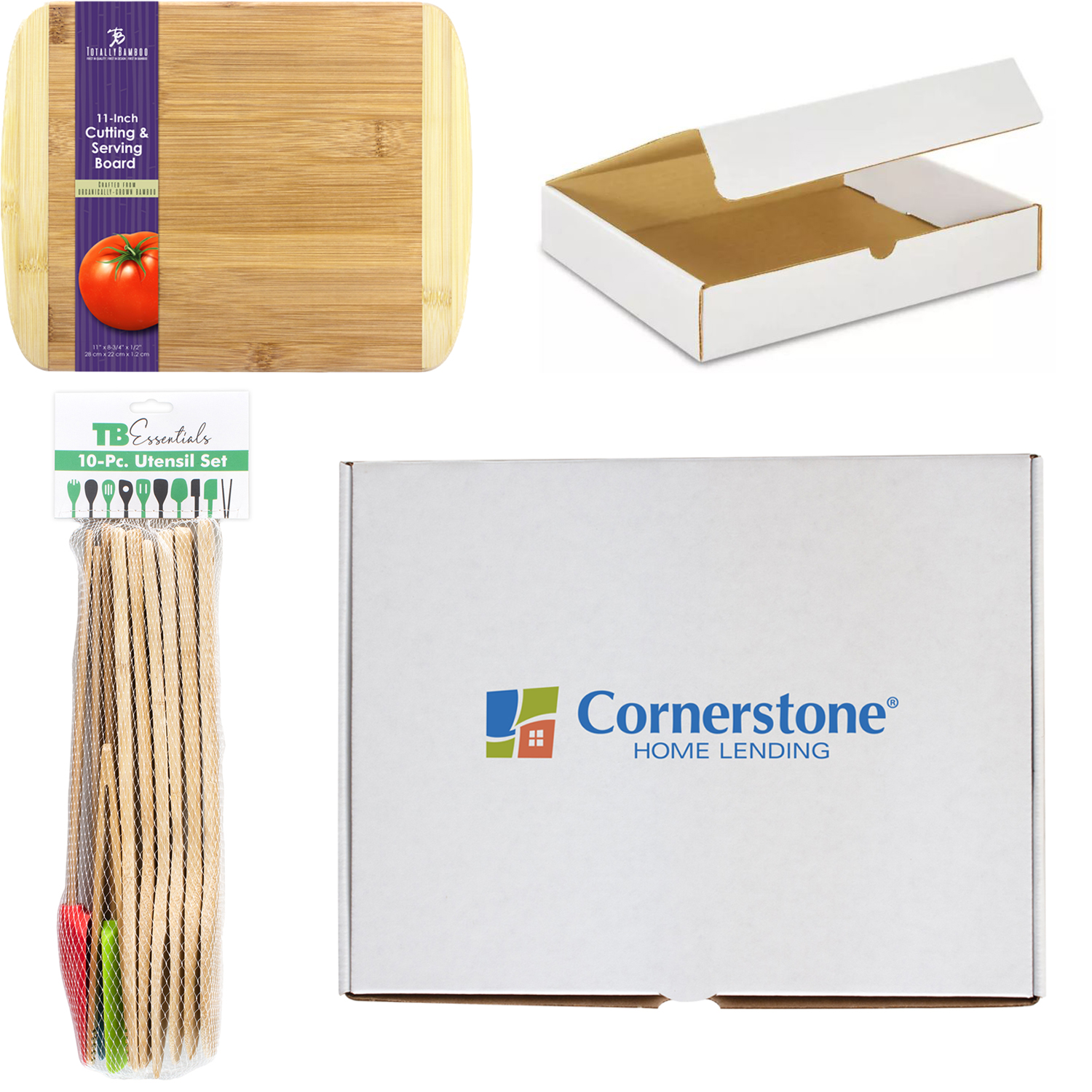 Bamboo Cutting Board & Kitchen Utensil Gift Set