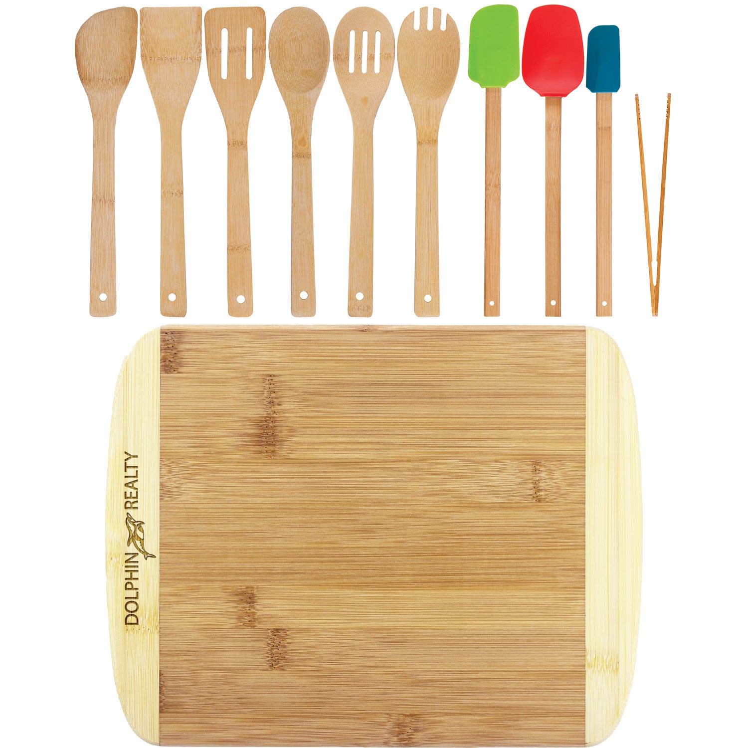 Bamboo Cutting Board & Kitchen Utensil Gift Set