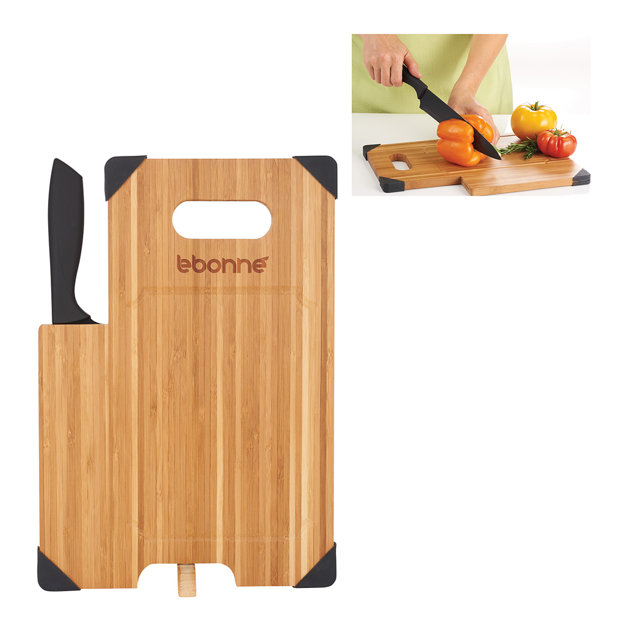 Bamboo Cutting Board with Knife | 13x9