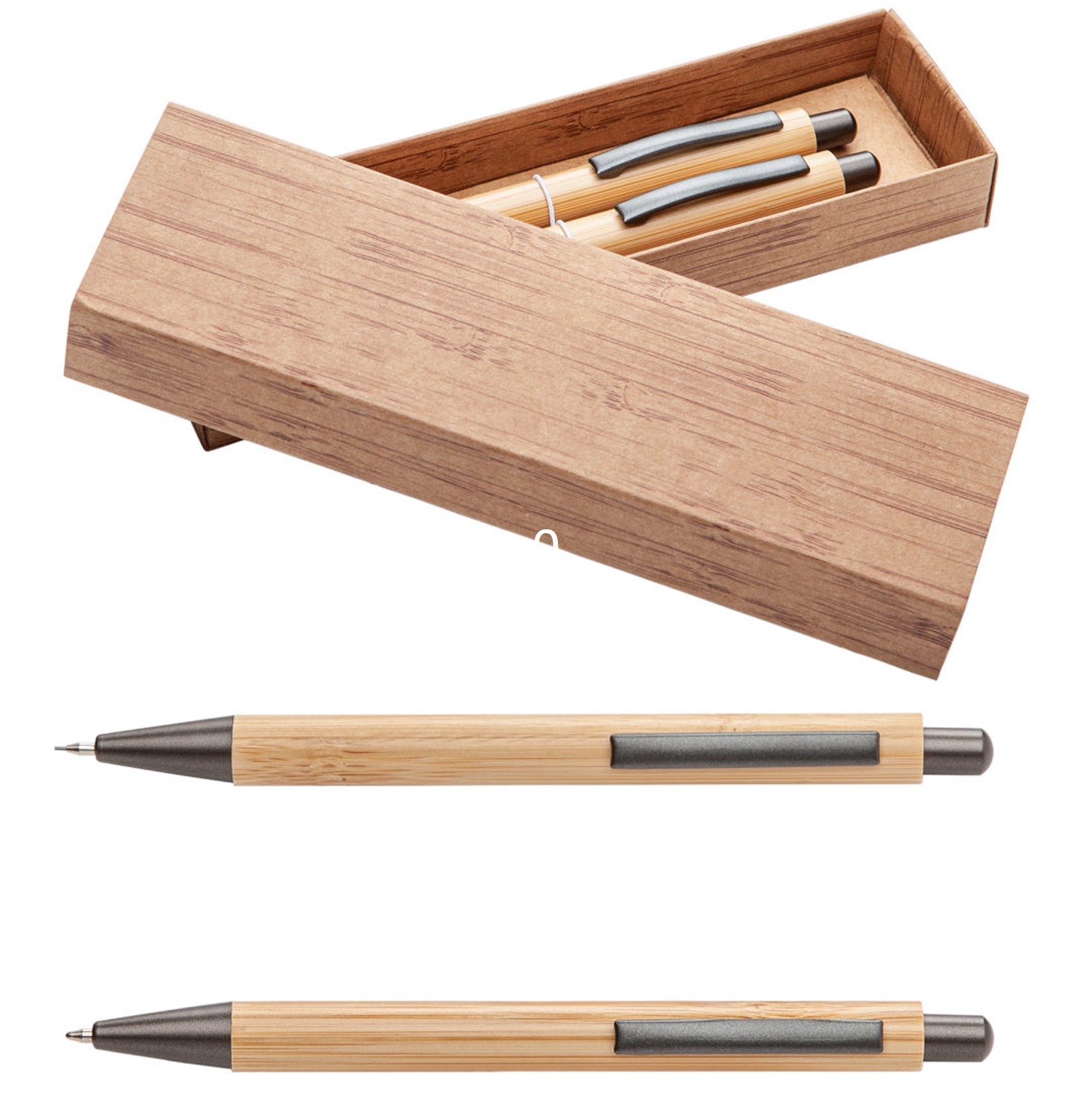 Bamboo Pen and Mechanical Pencil Set in Gift Box