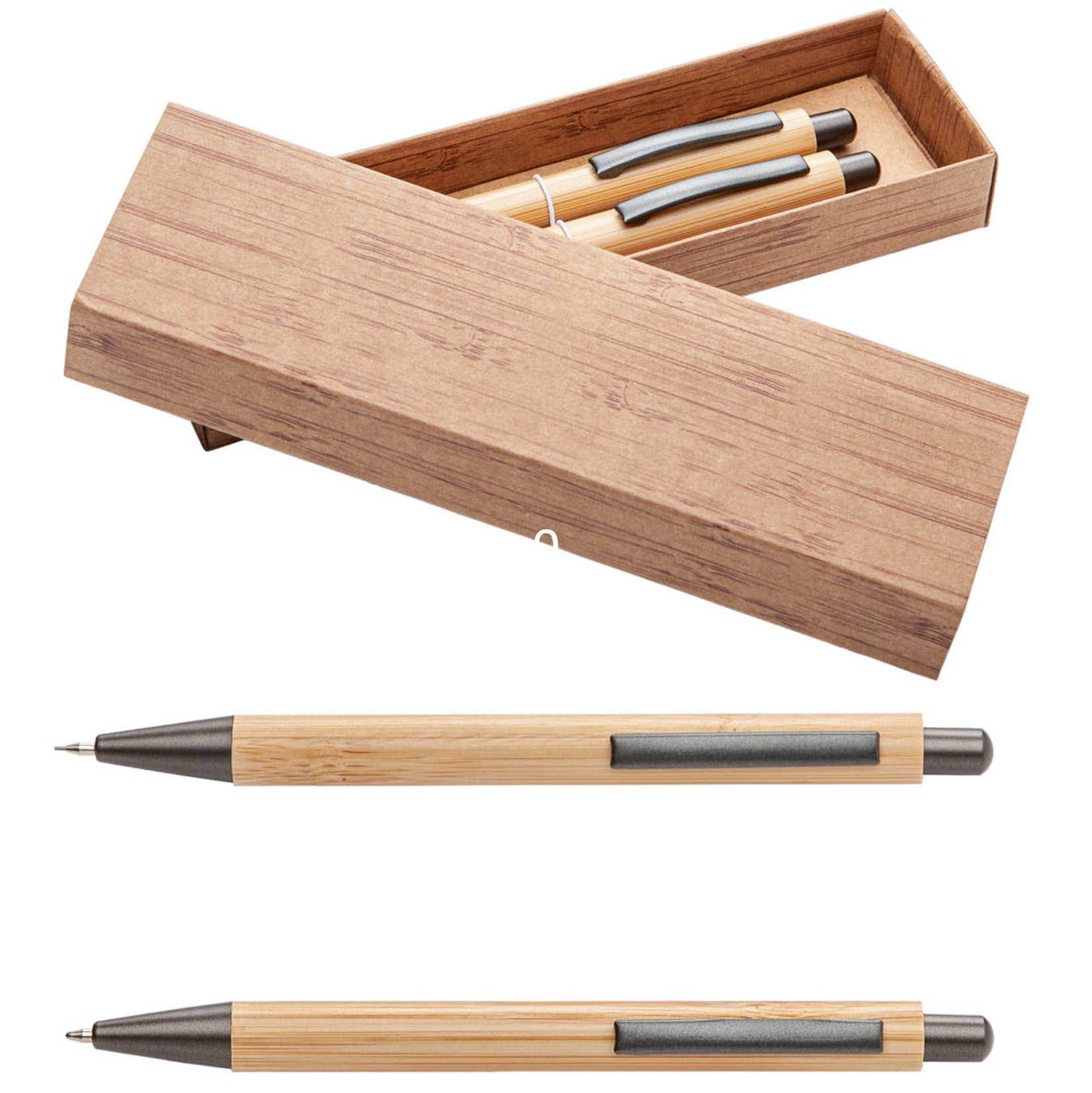 Bamboo Pen and Mechanical Pencil Set in Gift Box