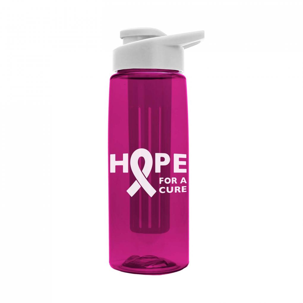 Breast Cancer Awareness Infuser Water Bottle | USA Made | 26 oz