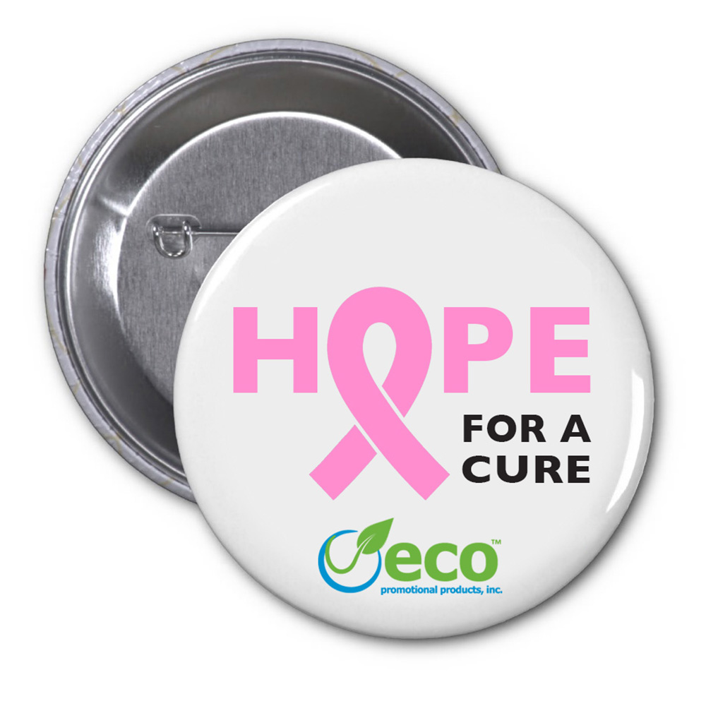 Breast Cancer Awareness USA Made Recycled Buttons | BCA 3" Round Button