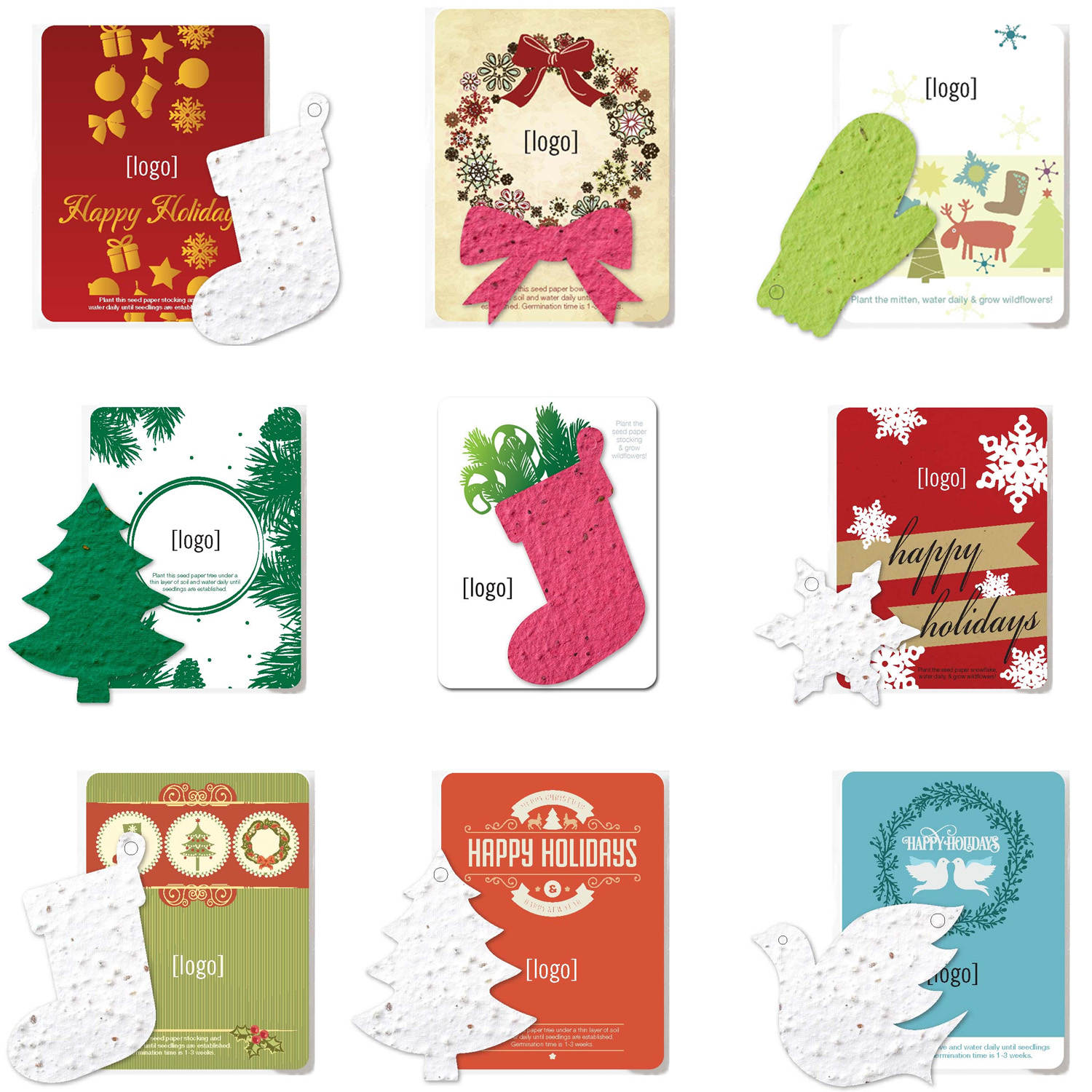 Holiday Seed Paper Mini Gift Pack | USA Made Shapes