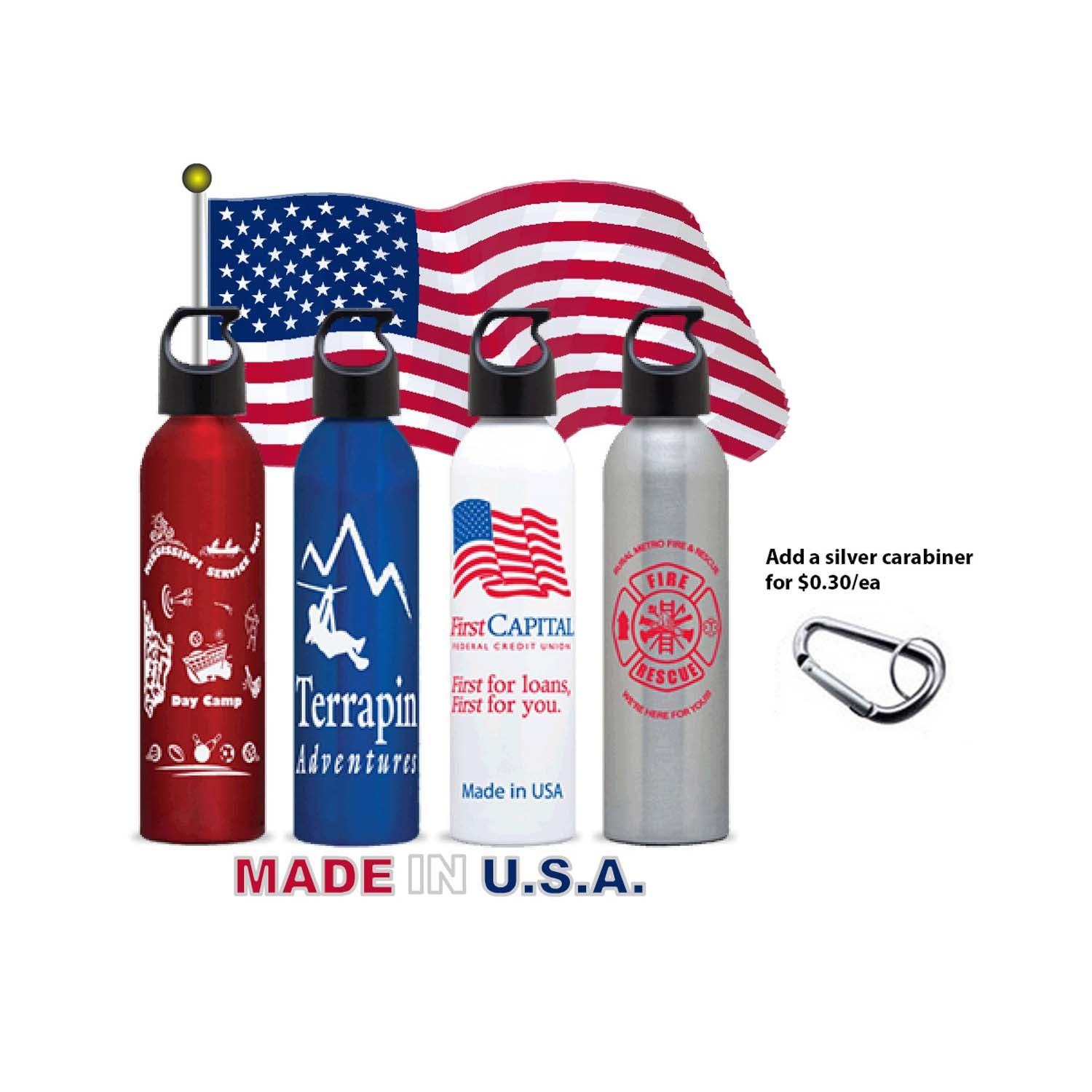 USA Made Aluminum Water Bottle | 24 oz.