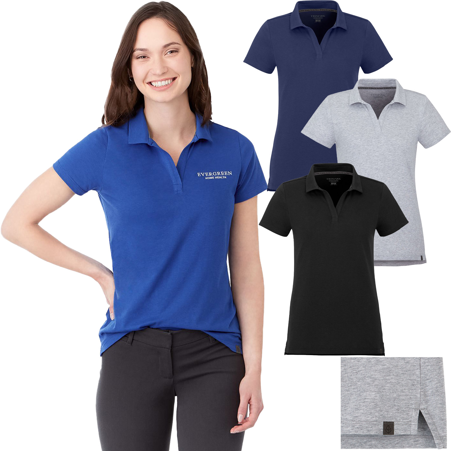 Women's Button Free Eco Polo | Recycled