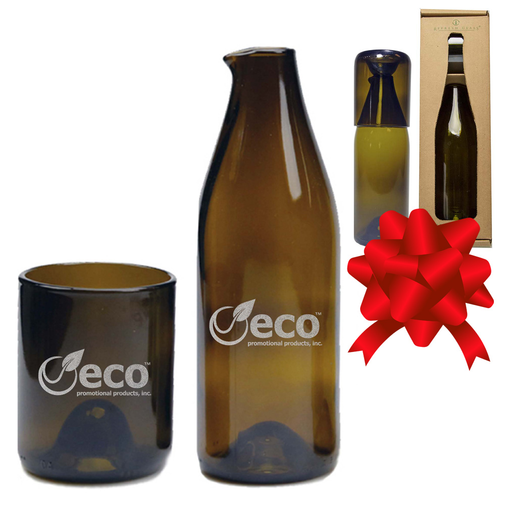 Custom Branded Recycled Glass Carafe Gift Set