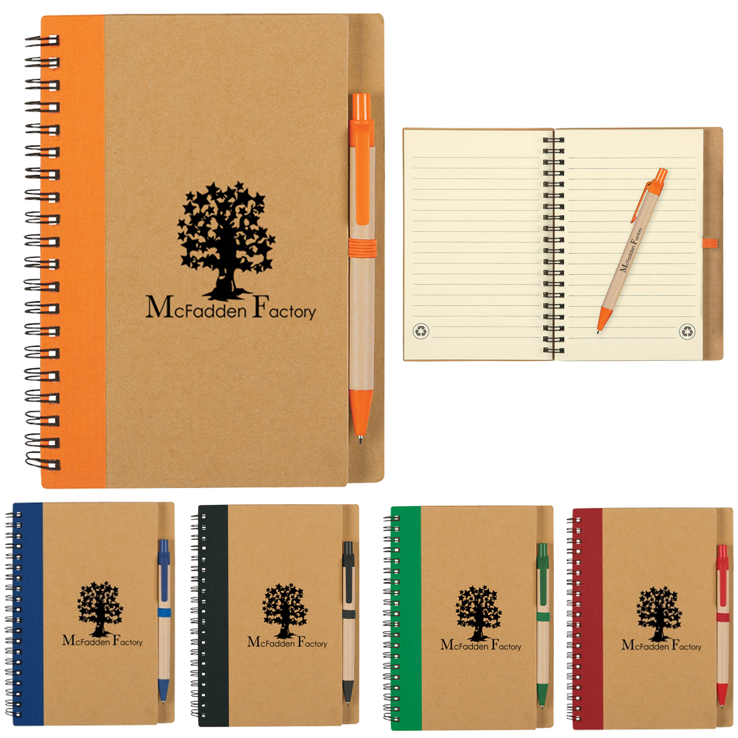 Eco Spiral Notebook & Pen | Recycled Paper| 5x7 
