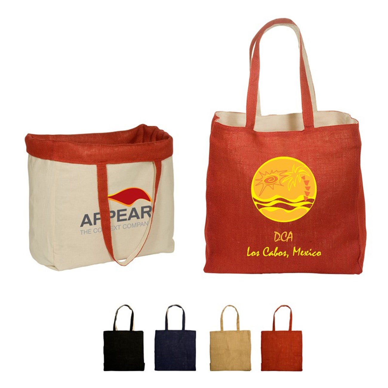 Jute & Cotton Tote | Reversible | 15x15x6