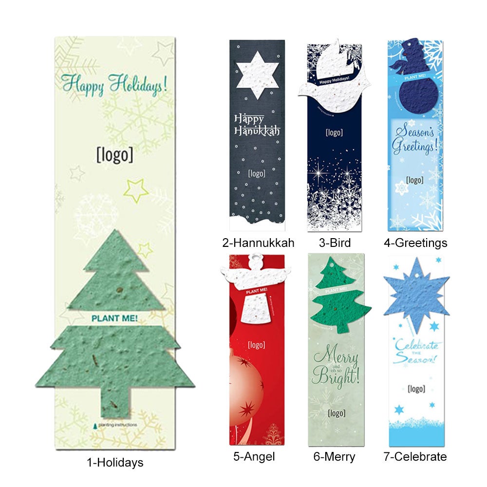 Holiday Bookmark w/ Seeded Plantable Shape | USA Made