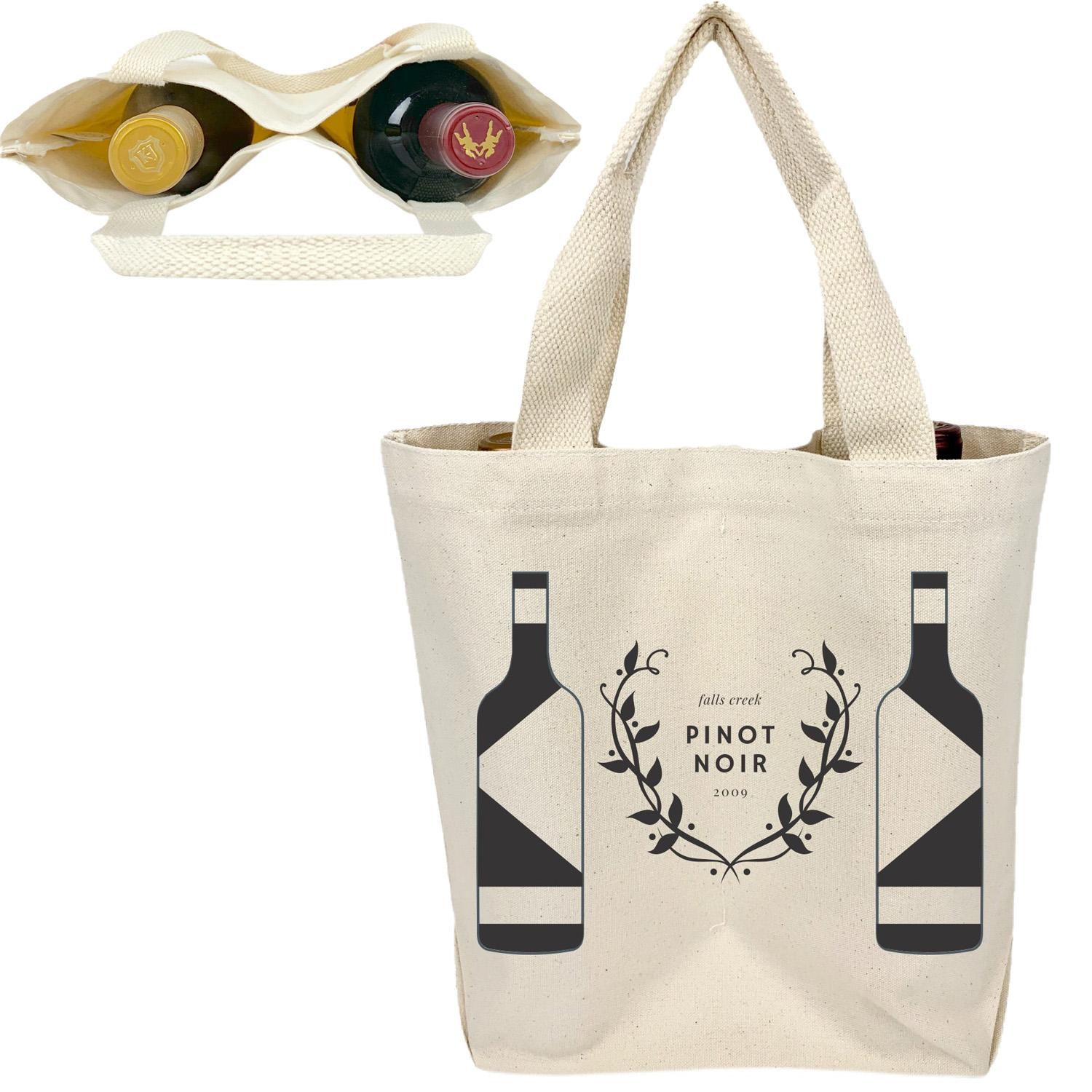 2 Bottle Wine Carrier | Recycled | Cotton Canvas