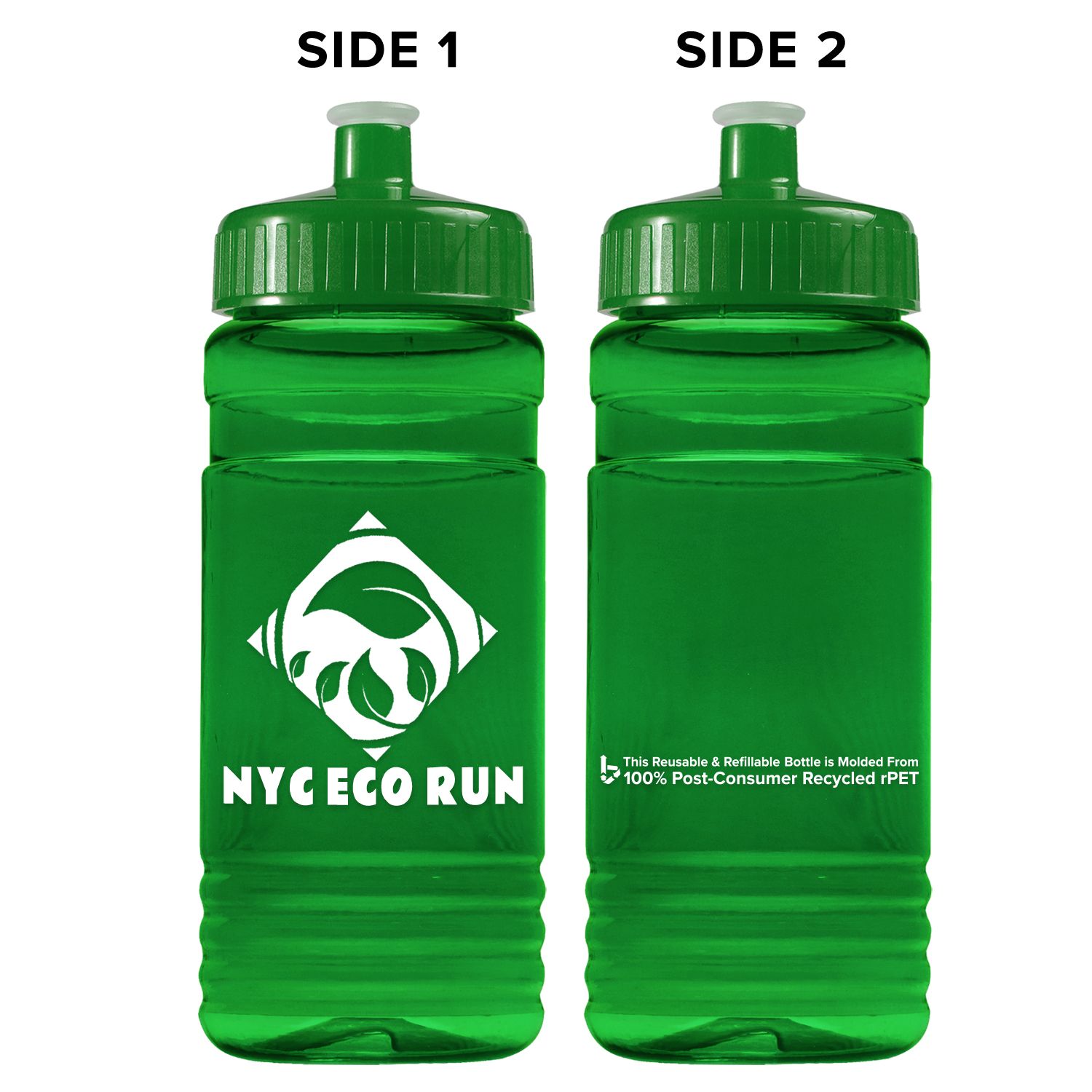  20 oz Recycled USA Made Water Bottle | Push Pull Lid 