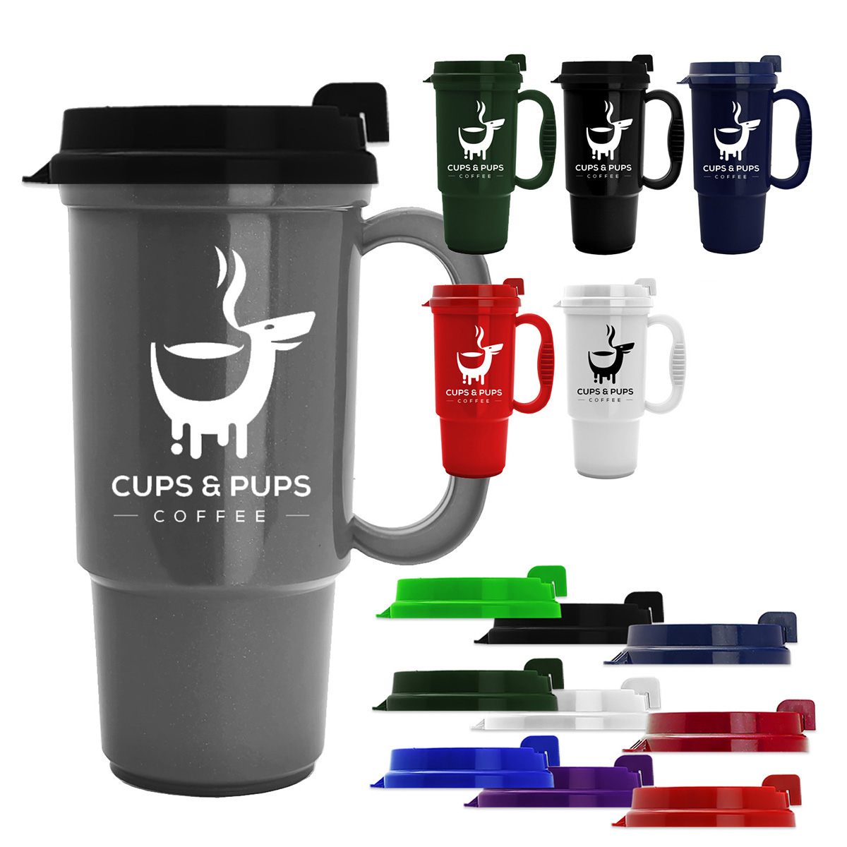 16 oz Recycled Travel Cup with Handle | USA Made